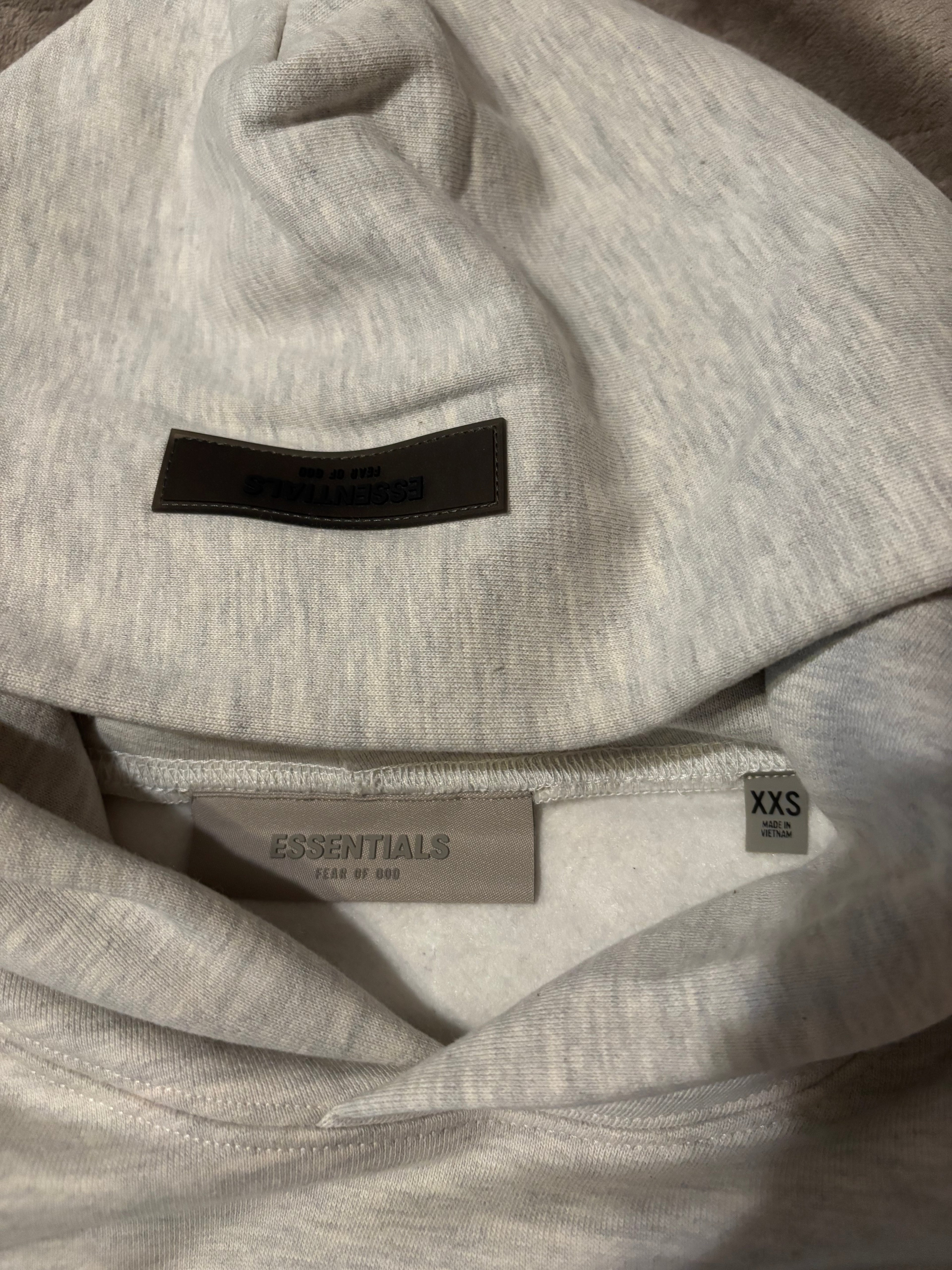 NEW Fear of God Essentials Light Oatmeal Hoodie Size XXS 100% Authentic✅