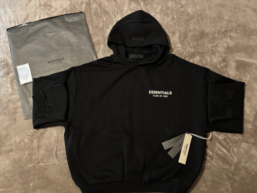 NEW Fear of God Essentials Black White Letters Hoodie Size XS-XL