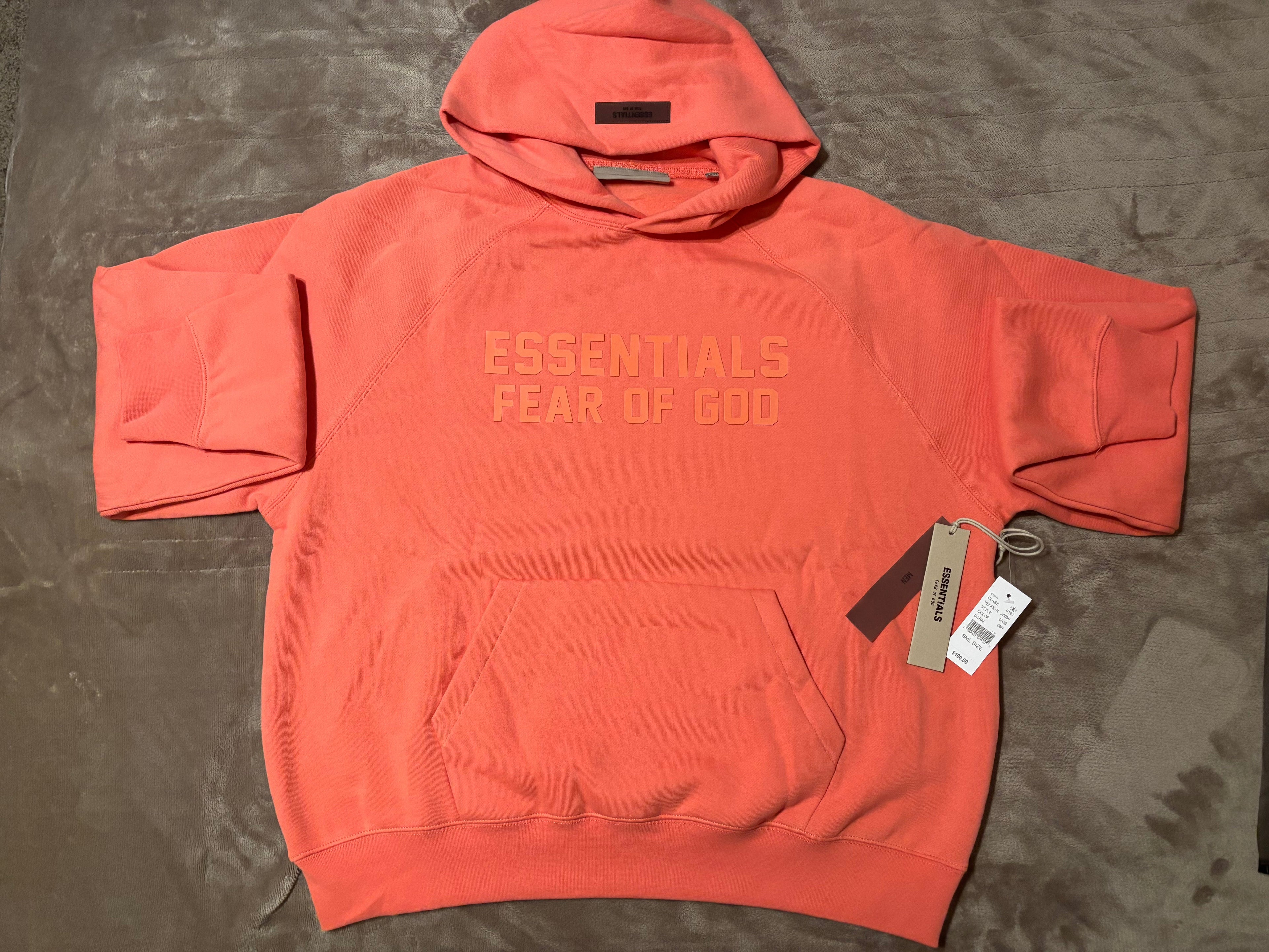 NEW Fear of God Essentials Coral Hoodie Size XS-XL 100% Authentic✅