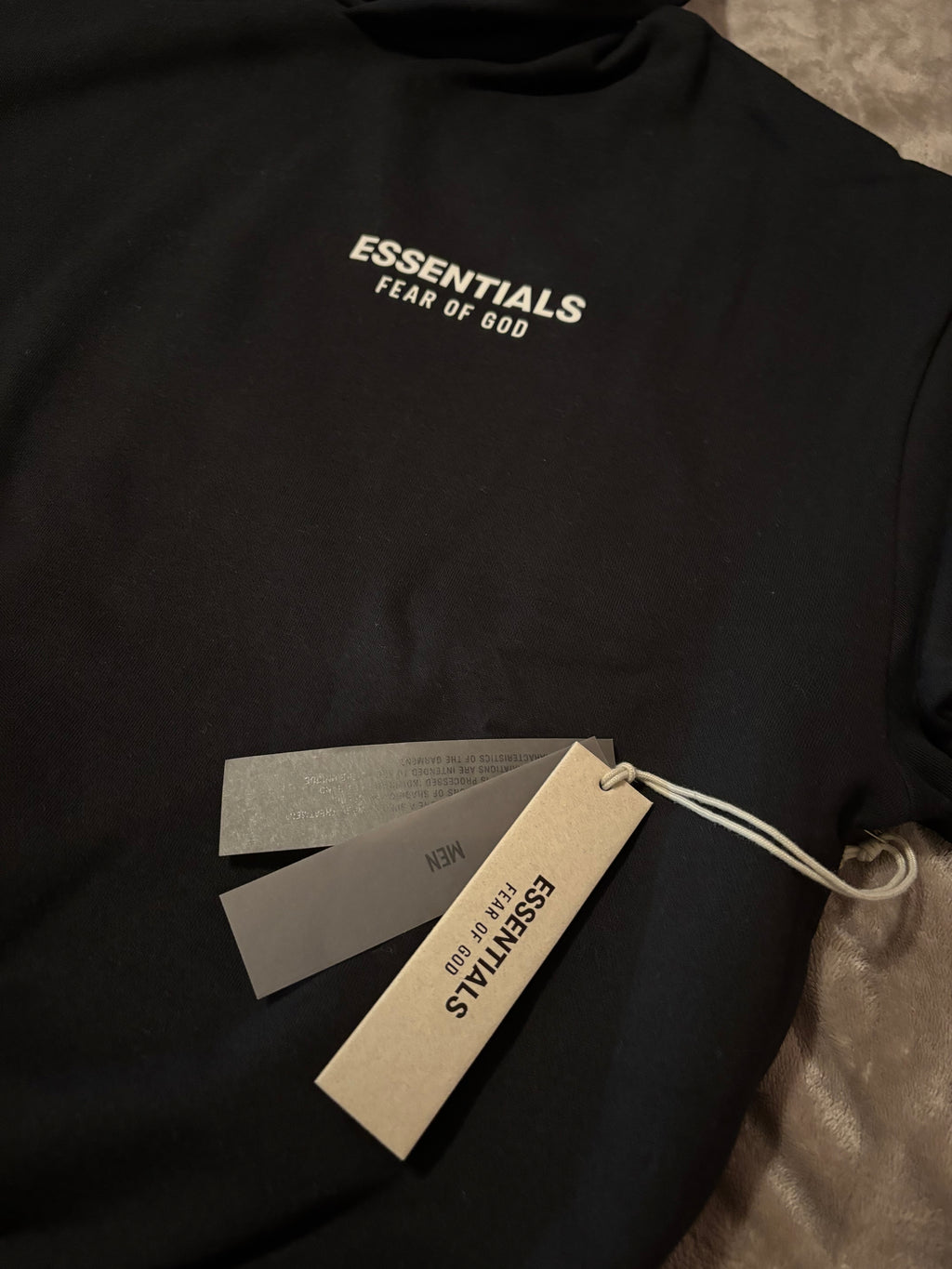 NEW Fear of God Essentials Black White Letters Hoodie Size XS-XL 100% Authentic✅ | 2024 Release