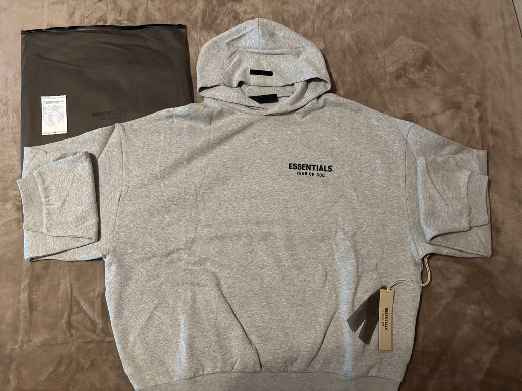 NEW Fear of God Essentials Light Heather Grey Hoodie Size Large