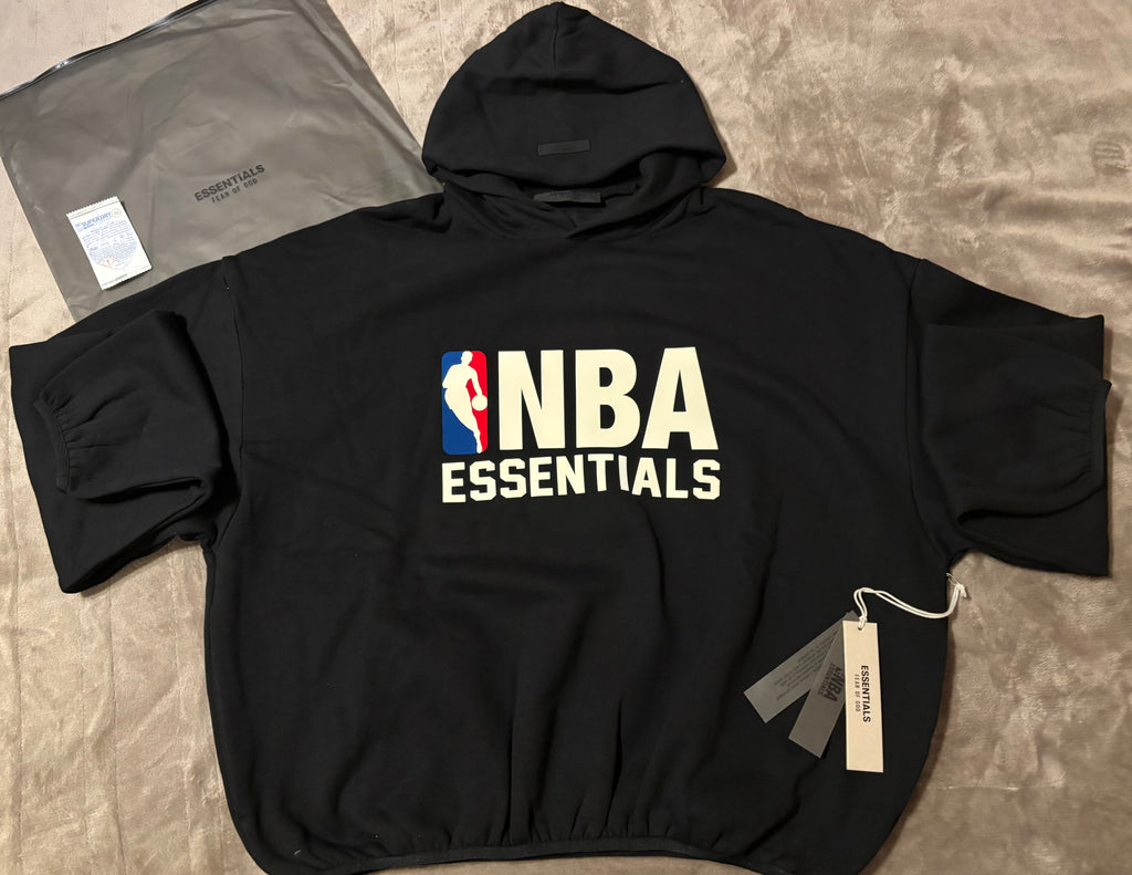 NEW NBA Fear of God Essentials Black Hoodie Size XS-M