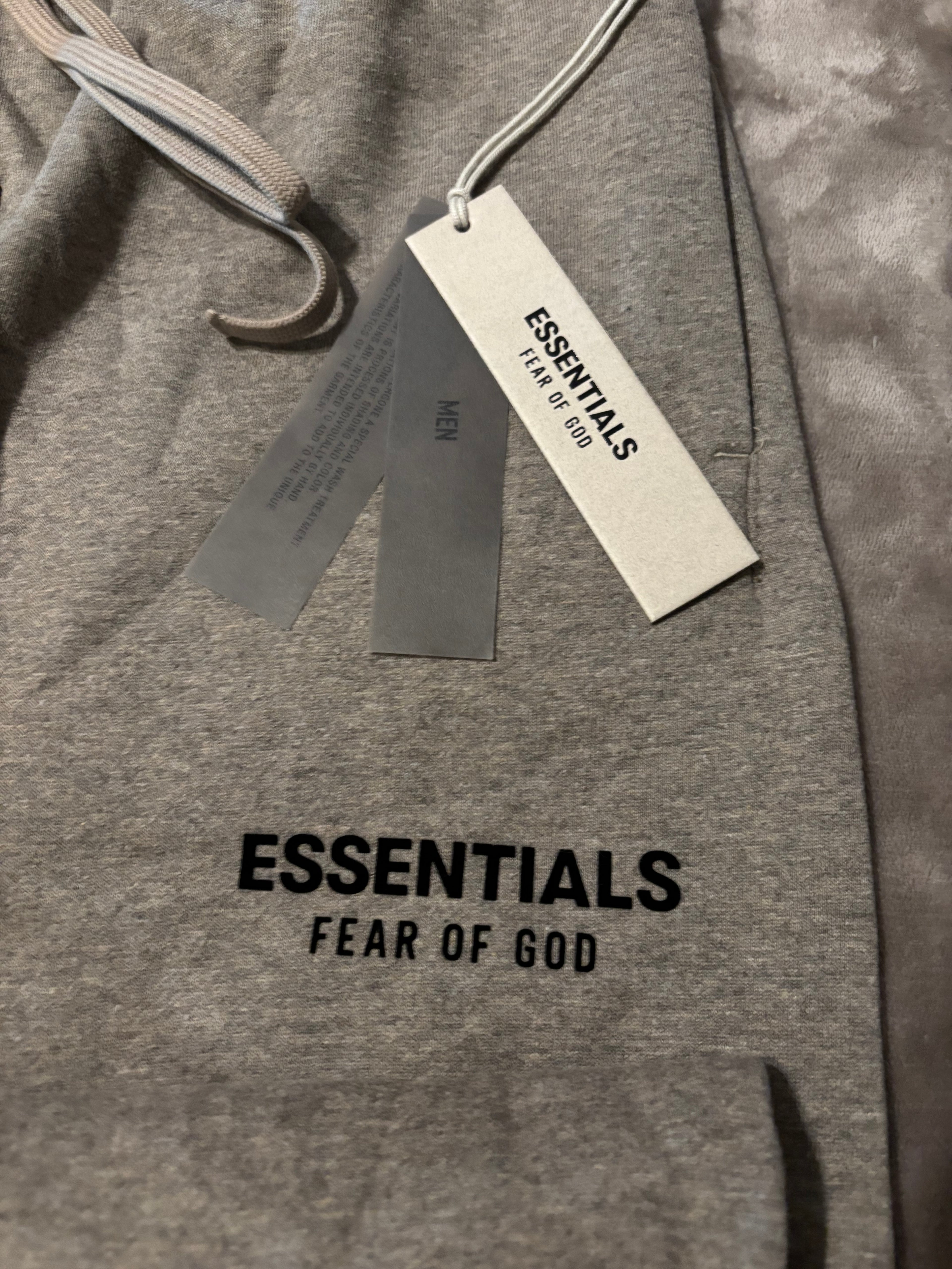 NEW Fear of God Essentials Heather Grey Cuffed Sweatpants Size S-M