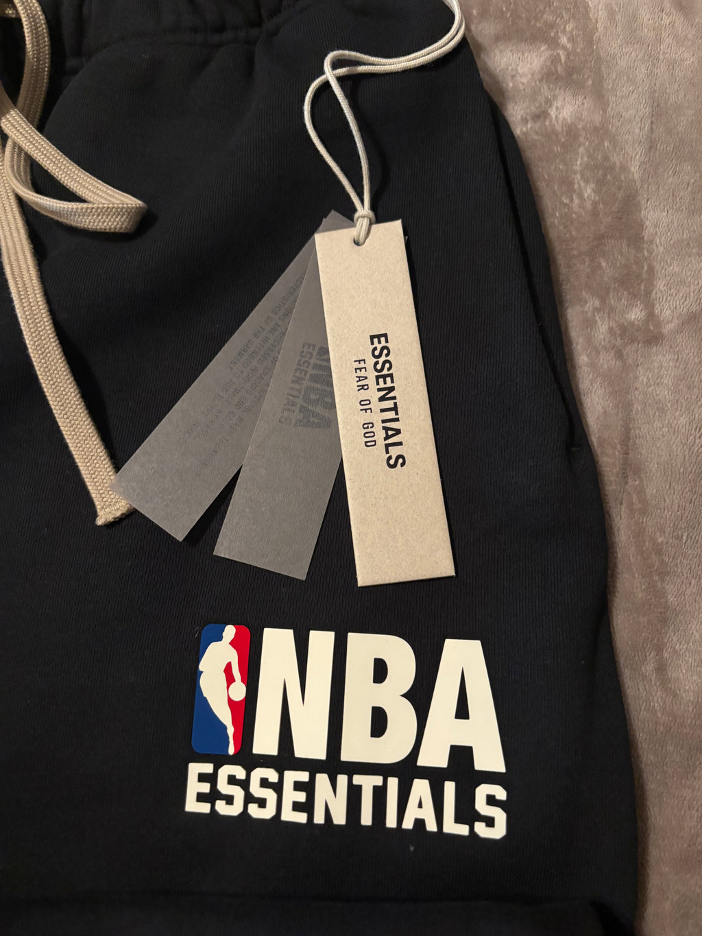 NEW NBA Fear of God Essentials Black Relaxed Sweatpants Size XS-M