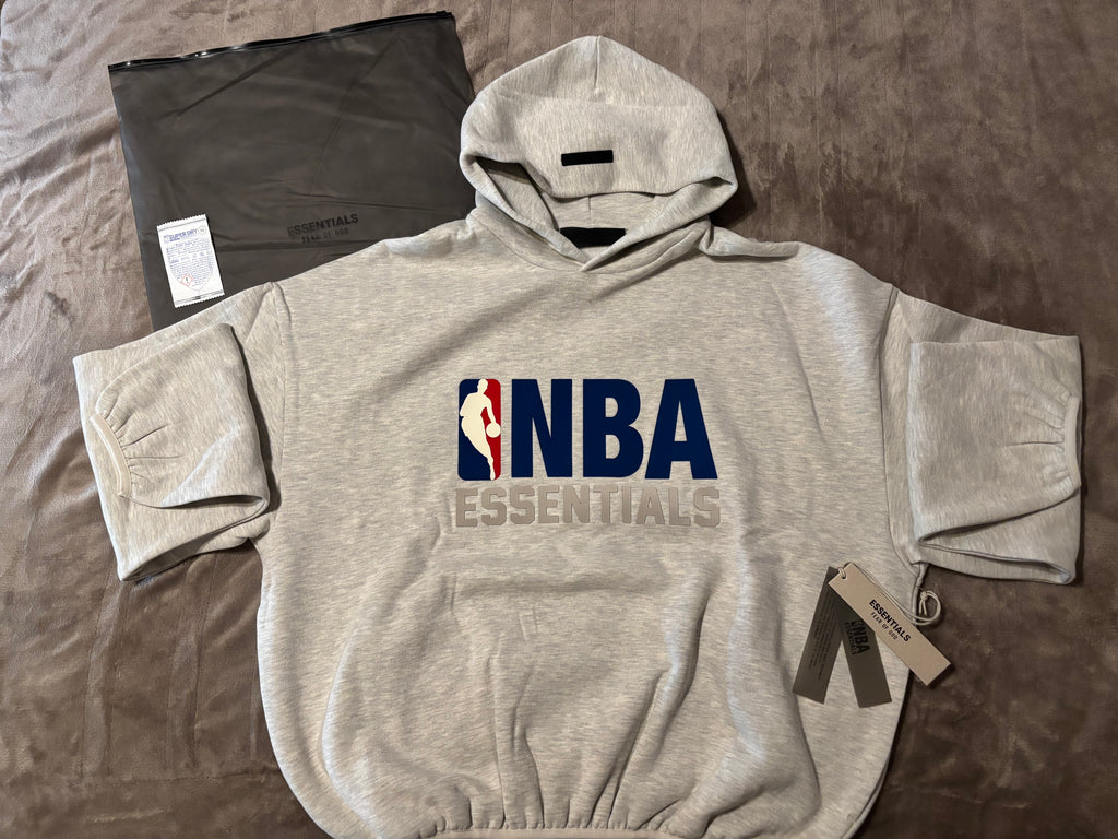 NEW NBA Fear of God Essentials Light Heather Hoodie Size Small