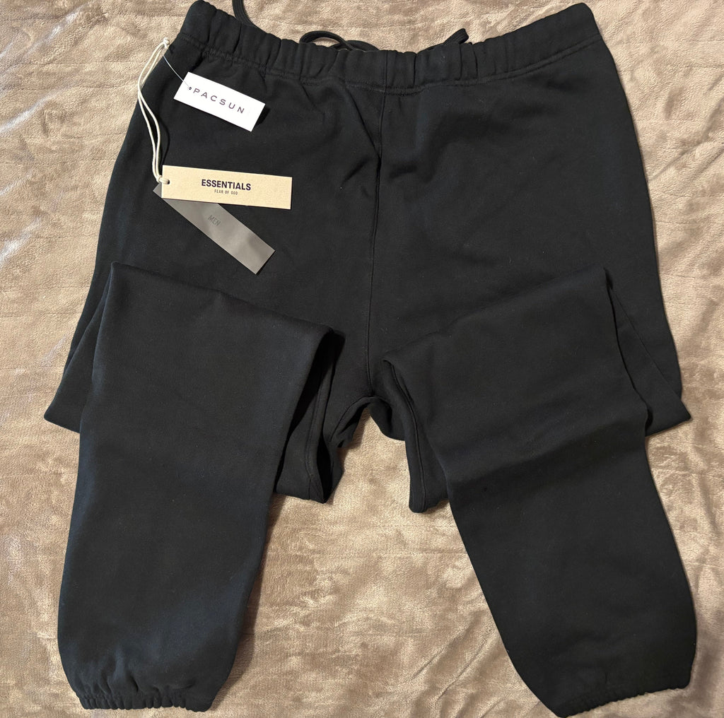 NEW Fear of God Essentials Black Cuffed Sweatpants Size XXS-L