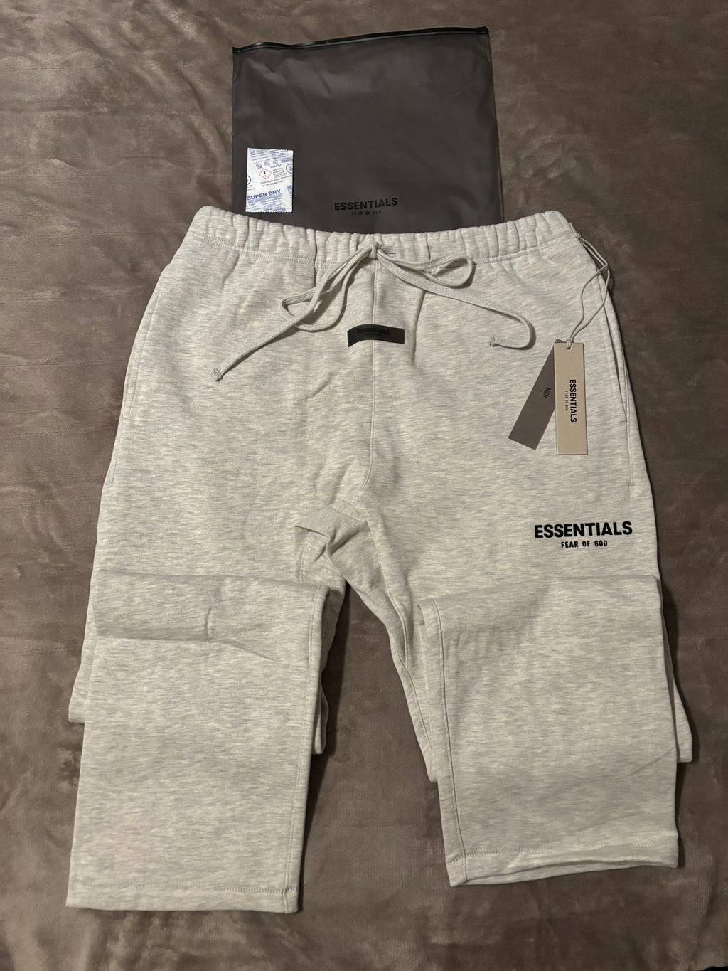 NEW Fear of God Essentials Light Oatmeal Relaxed Sweatpants Size XXS-XL