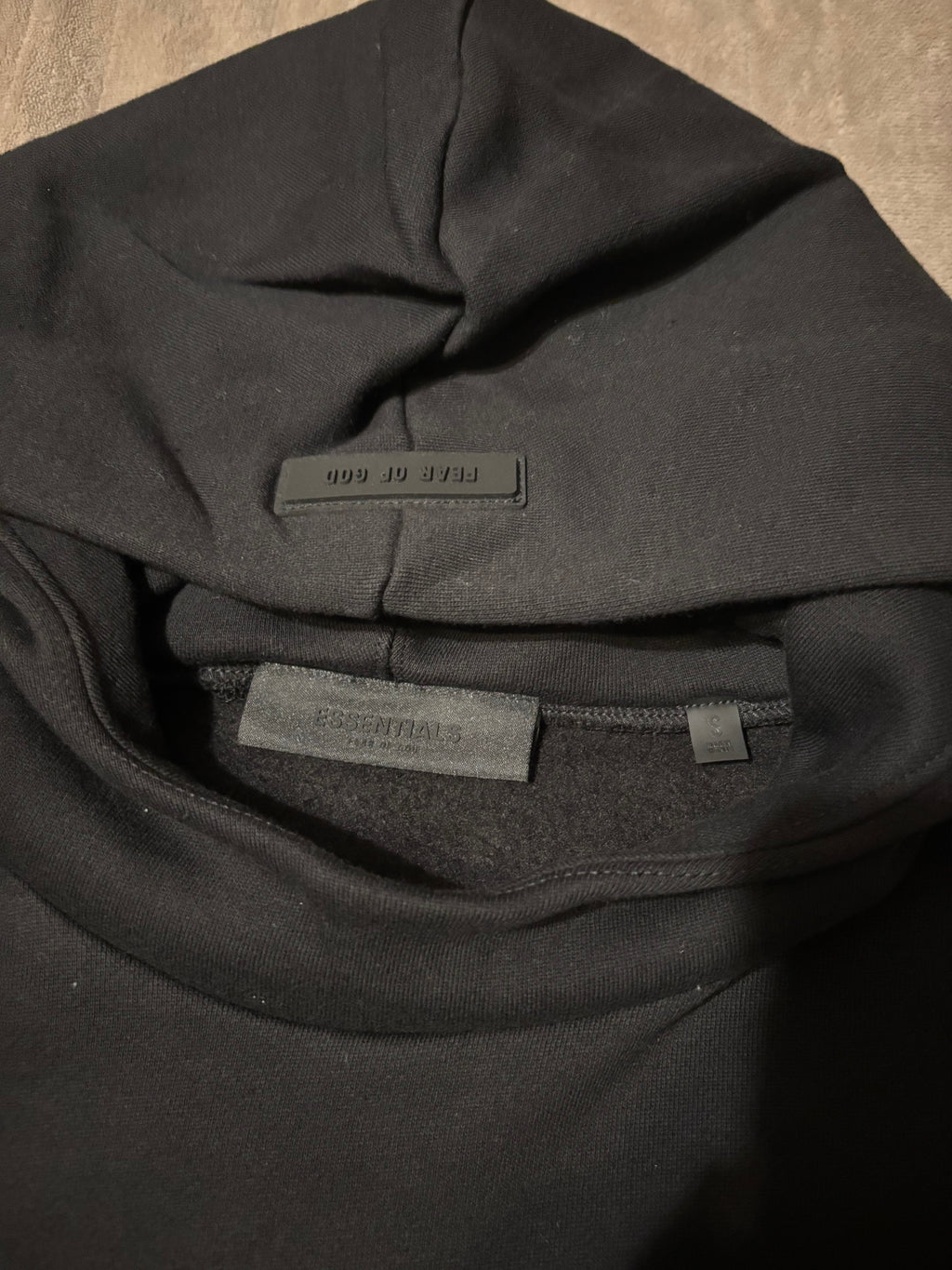 NEW Fear of God Essentials Jet Black Hoodie Size Small