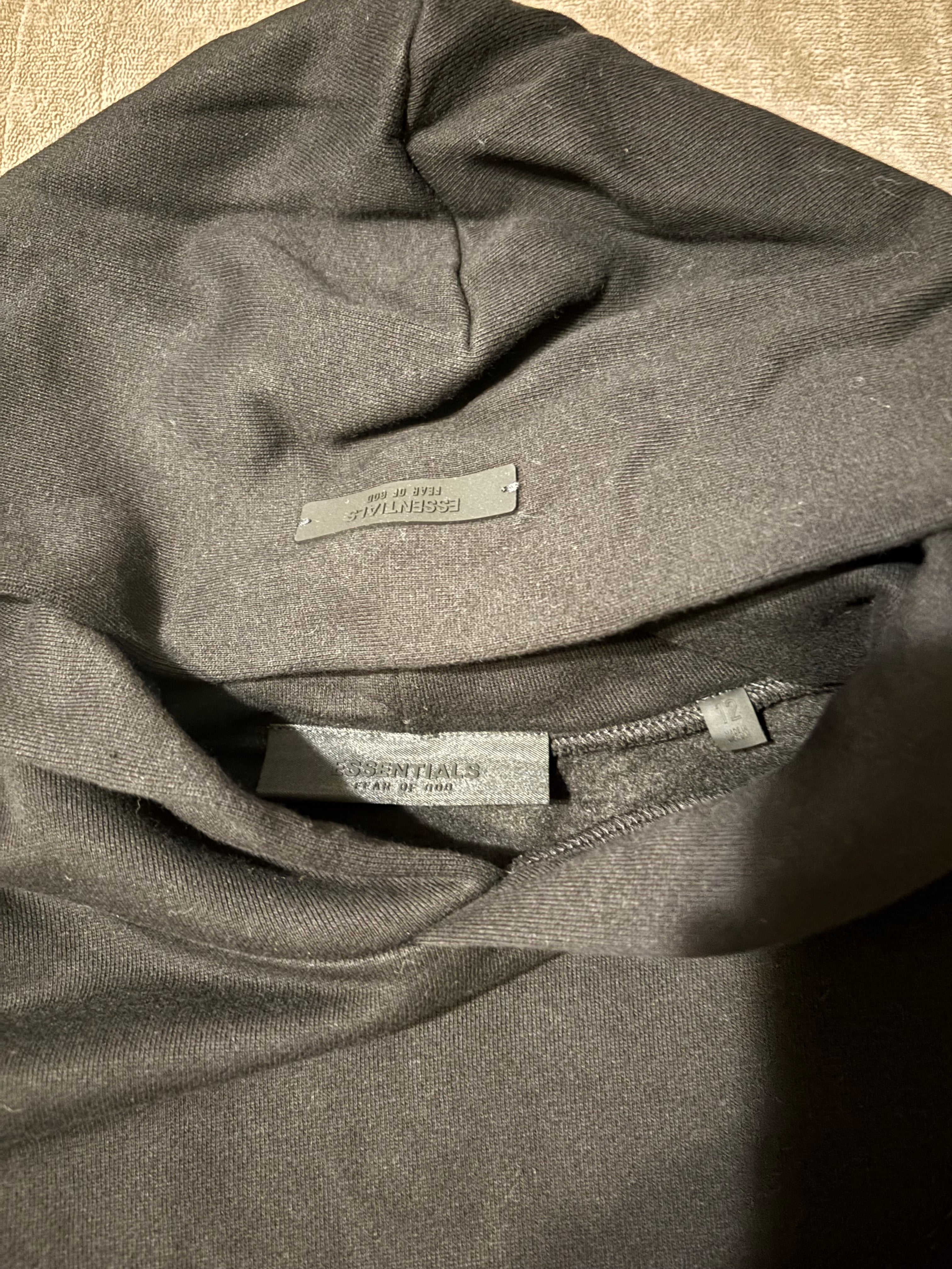 NEW Kids Fear of God Essentials Black Hoodie Size 10-14/16