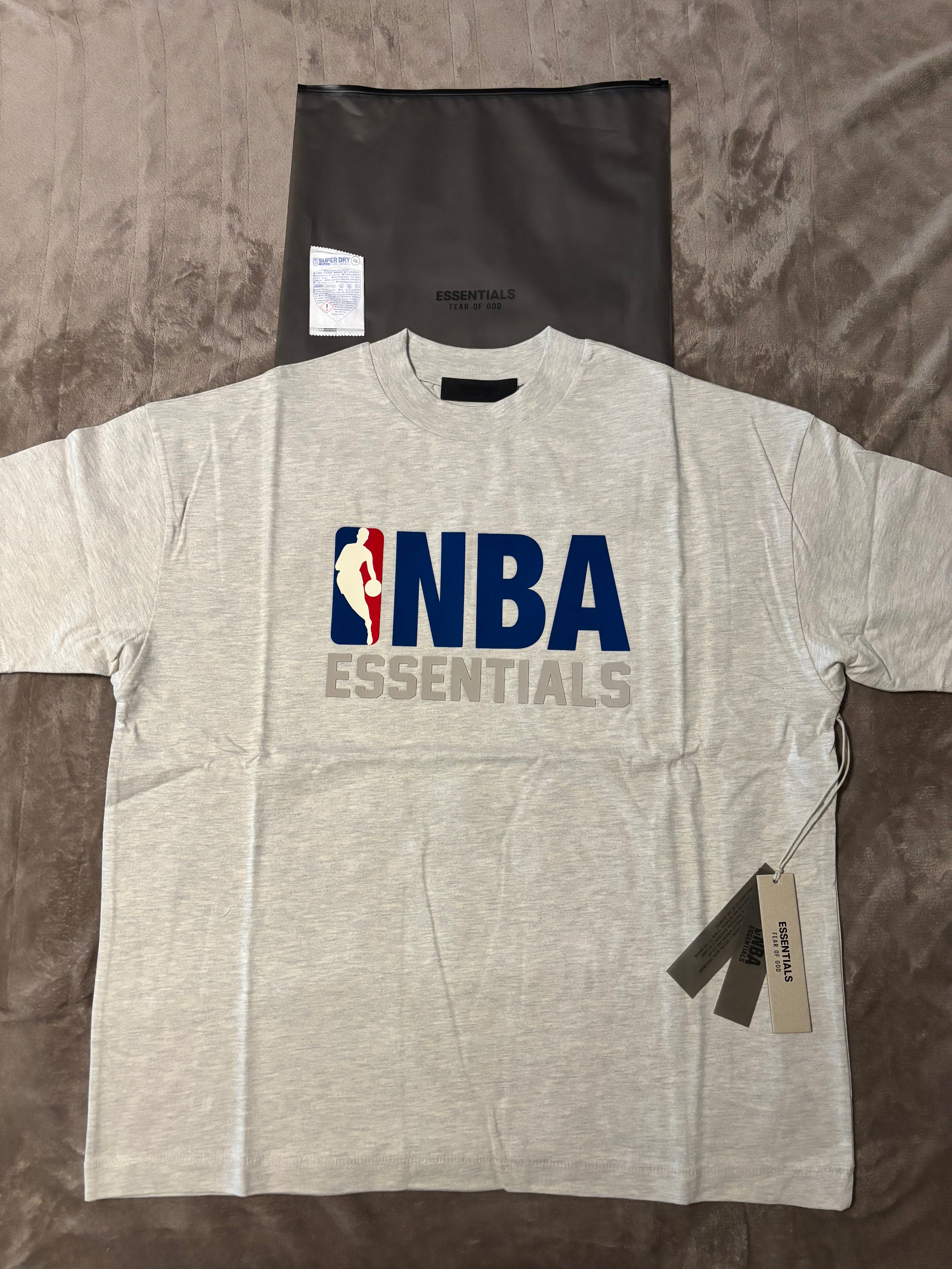 NEW NBA Fear of God Essentials Light Heather T-Shirt Size S-M