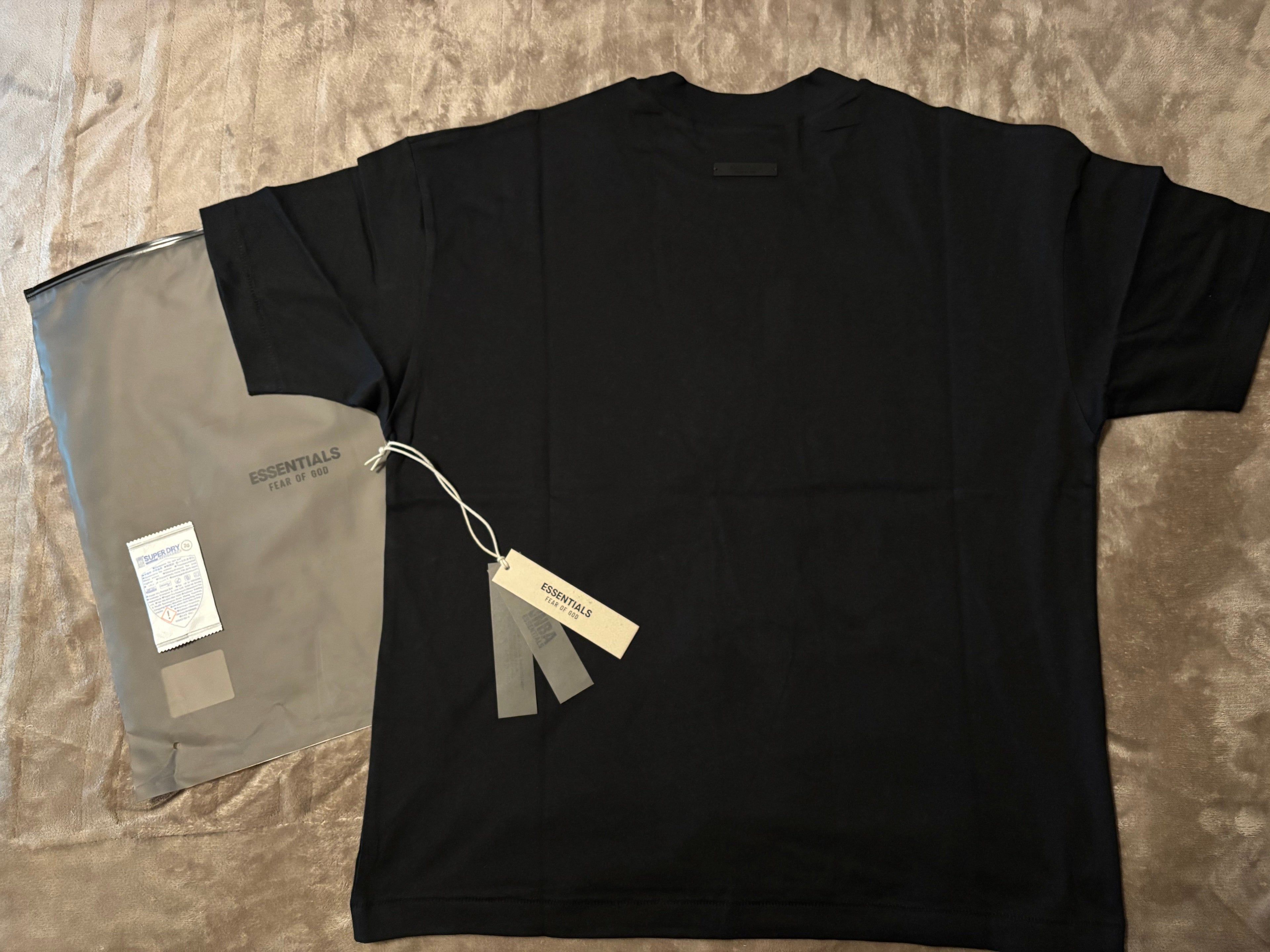 NEW NBA Fear of God Essentials Black T-Shirt Size S-M