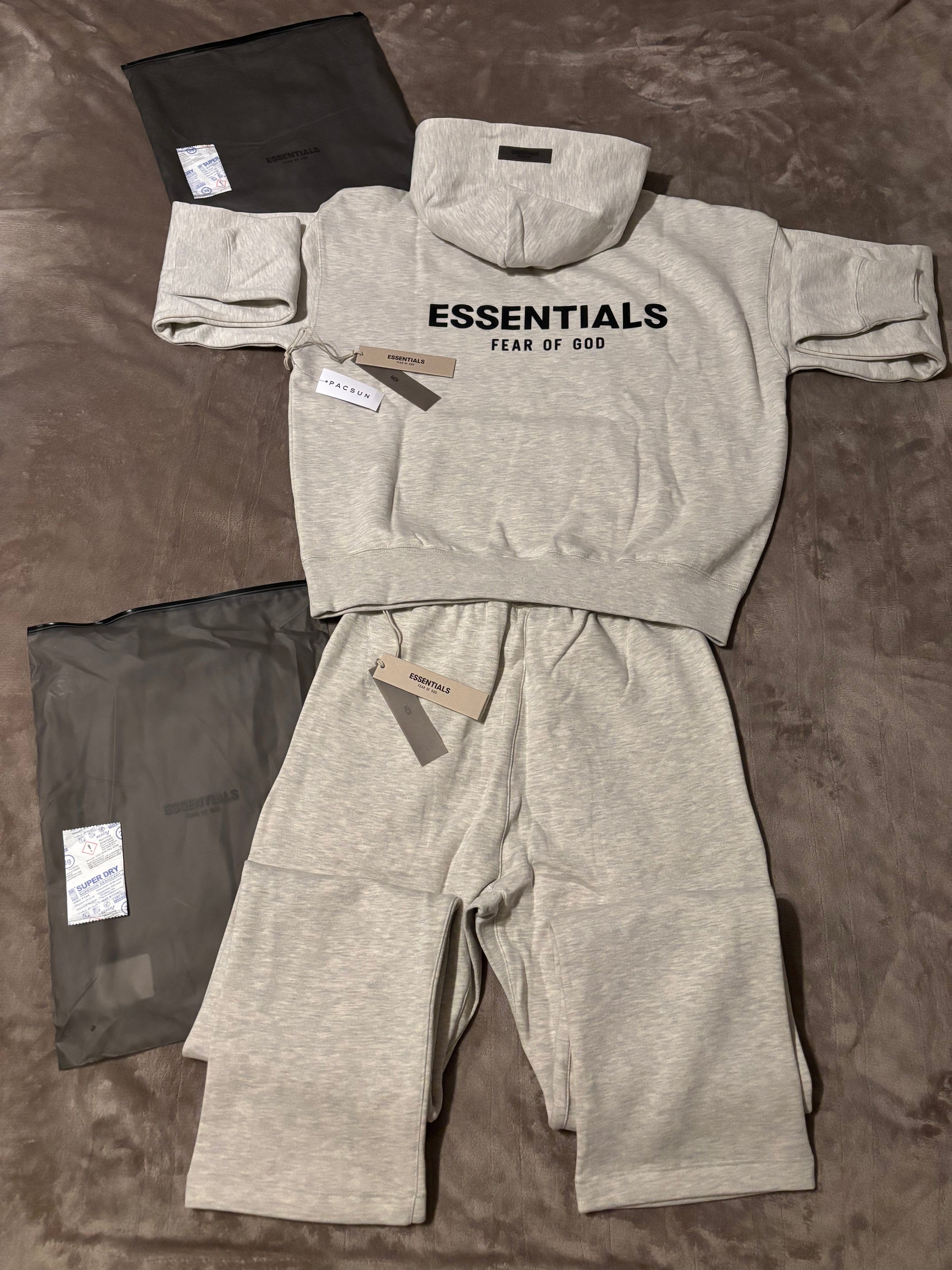NEW Fear of God Essentials Light Oatmeal Relaxed Bundle Size XXS-L