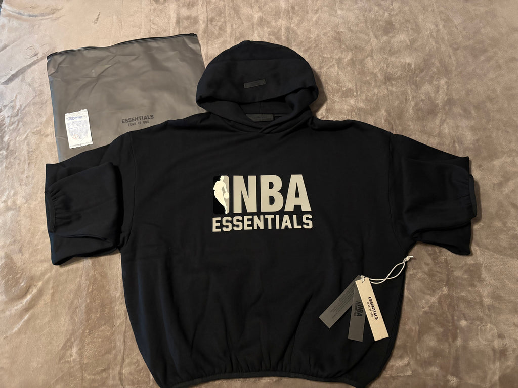 NEW NBA Fear of God Essentials Black Hoodie Size XS-S