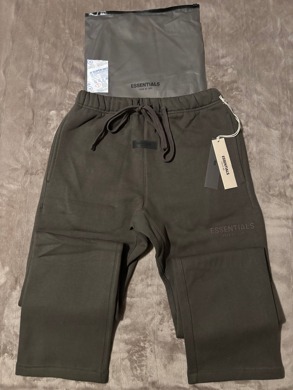 NEW Fear of God Essentials Off Black Relaxed Sweatpants Size XS-L