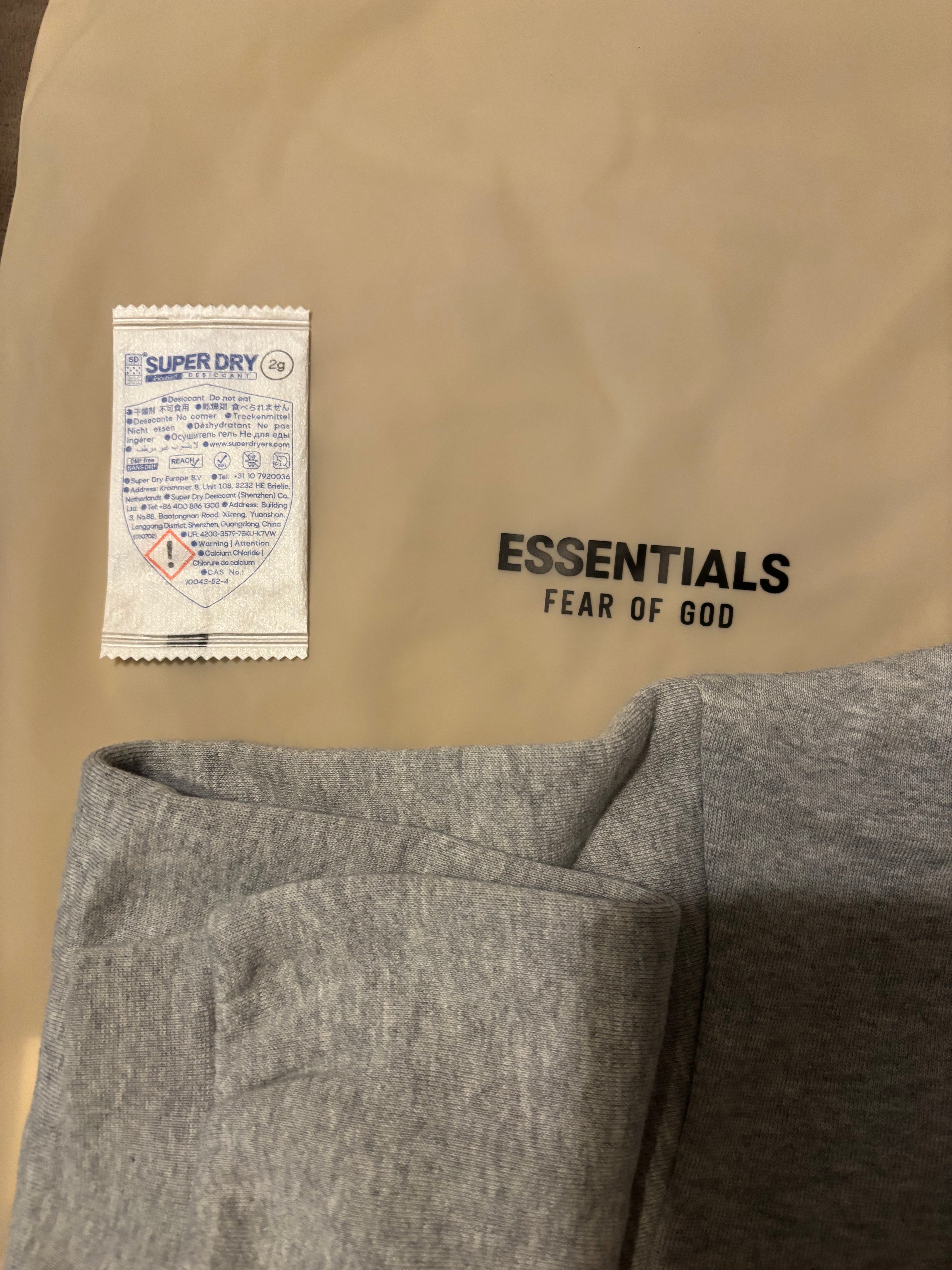 NEW Kids Fear of God Essentials Light Heather Hoodie Size 8-10