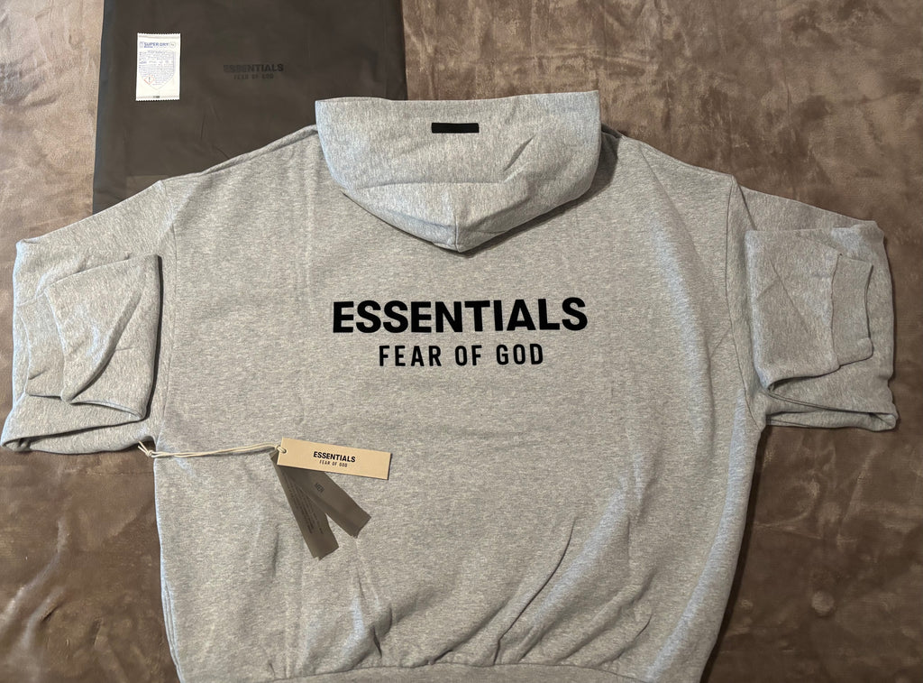 NEW Fear of God Essentials Light Heather Grey Hoodie Size Large
