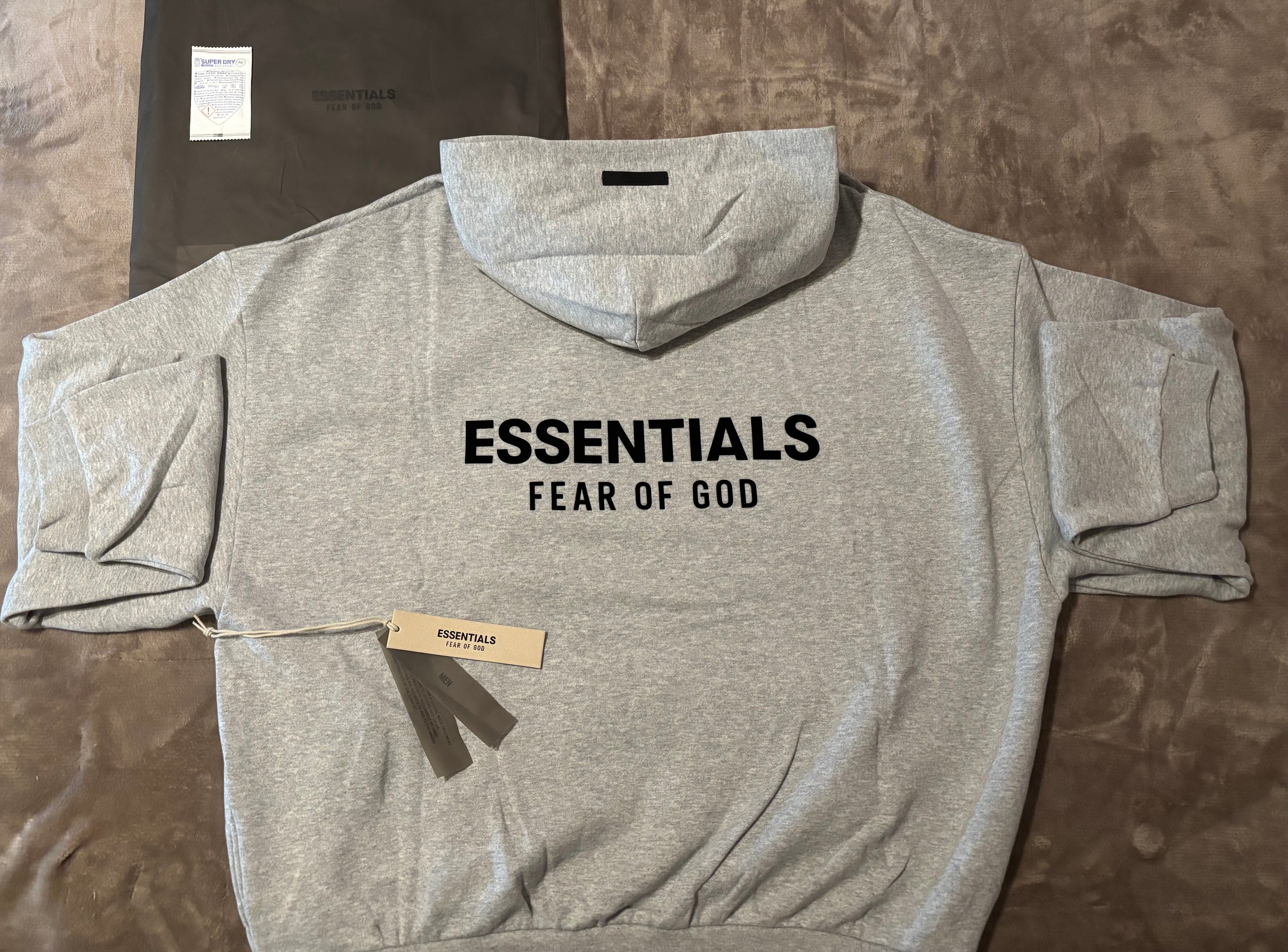 NEW Fear of God Essentials Light Heather Grey Hoodie Size Large