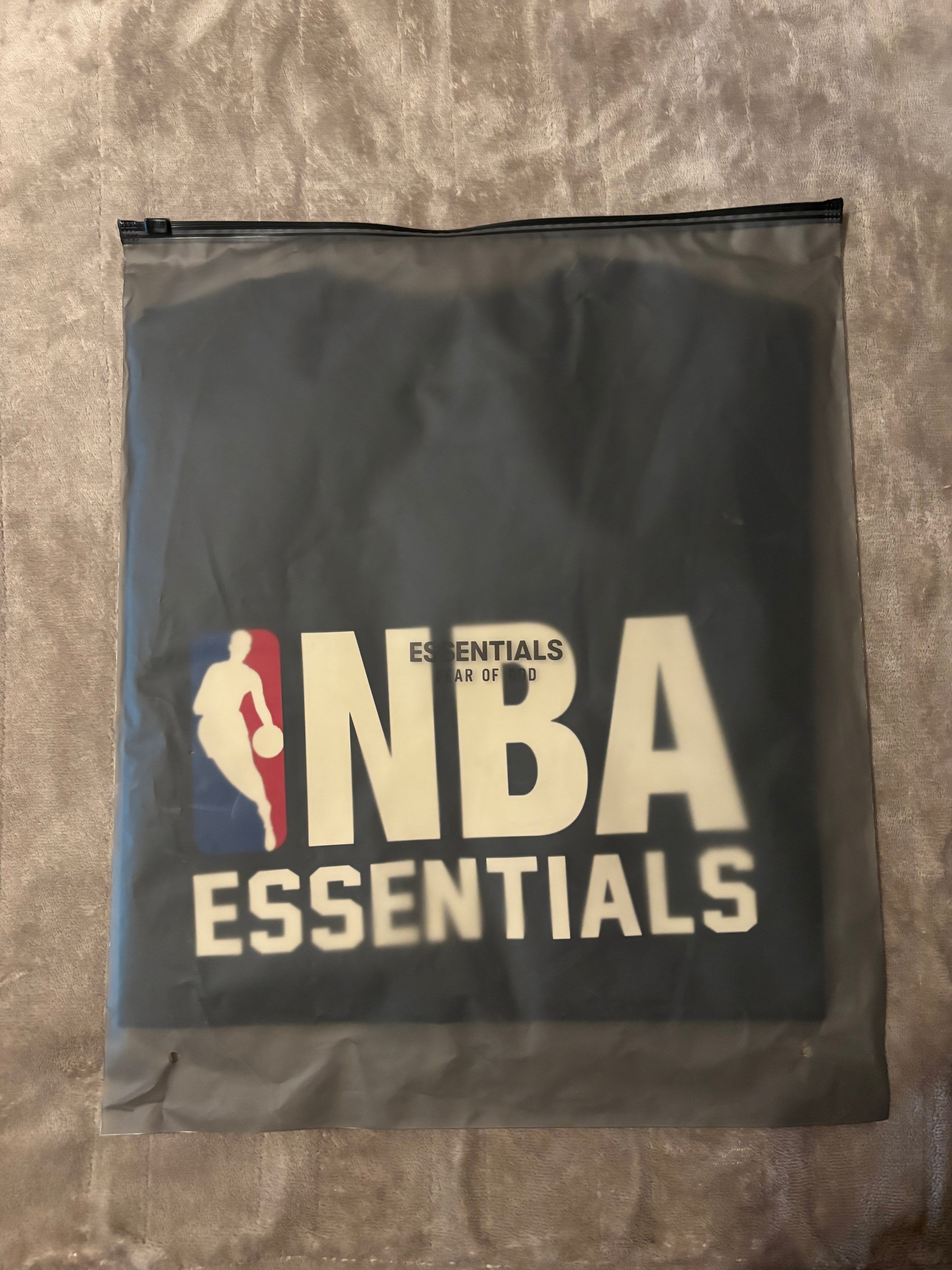NEW NBA Fear of God Essentials Black T-Shirt Size S-M