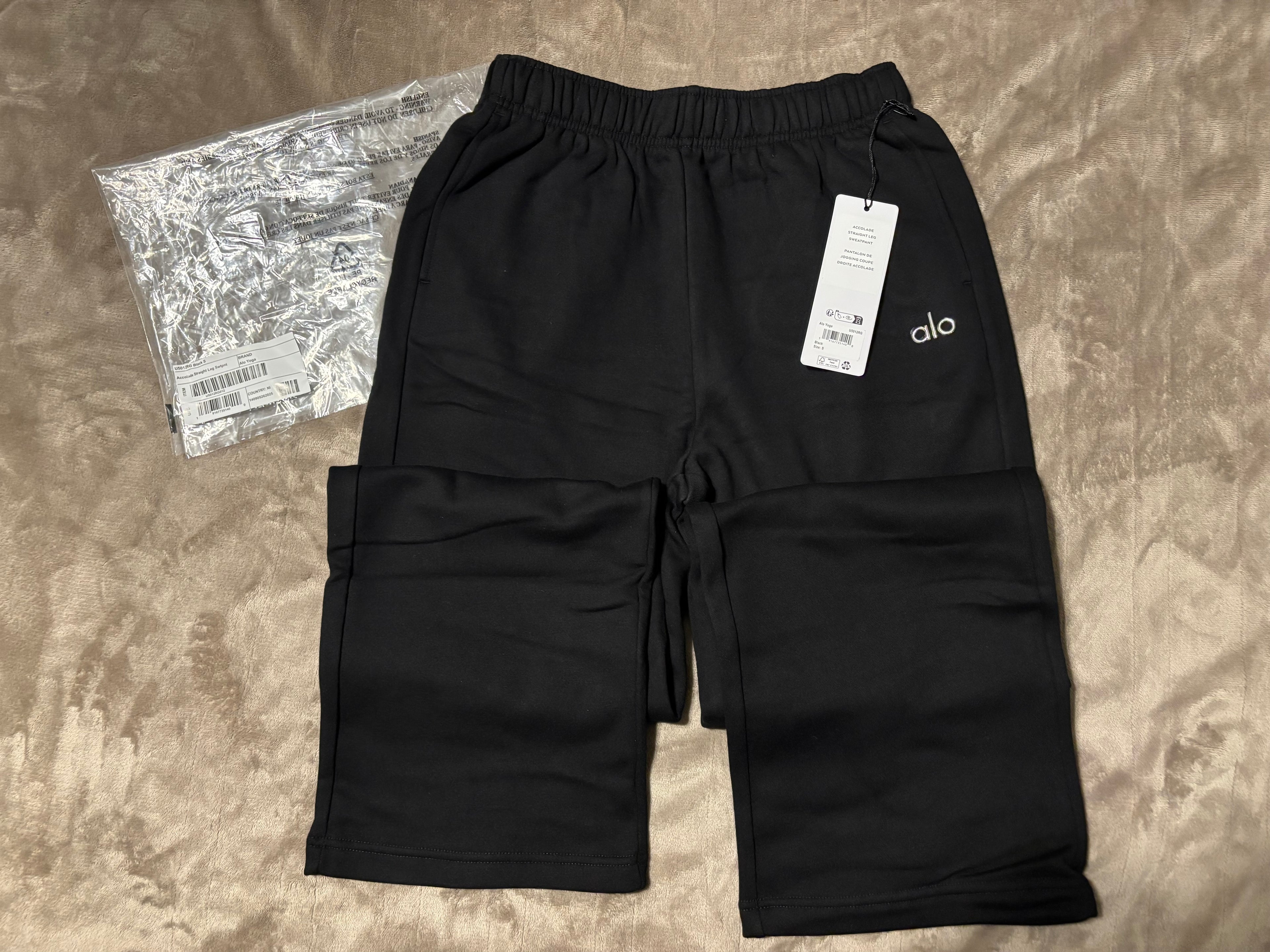 NEW Alo Yoga Black Unisex Relaxed Sweatpants Size S-L