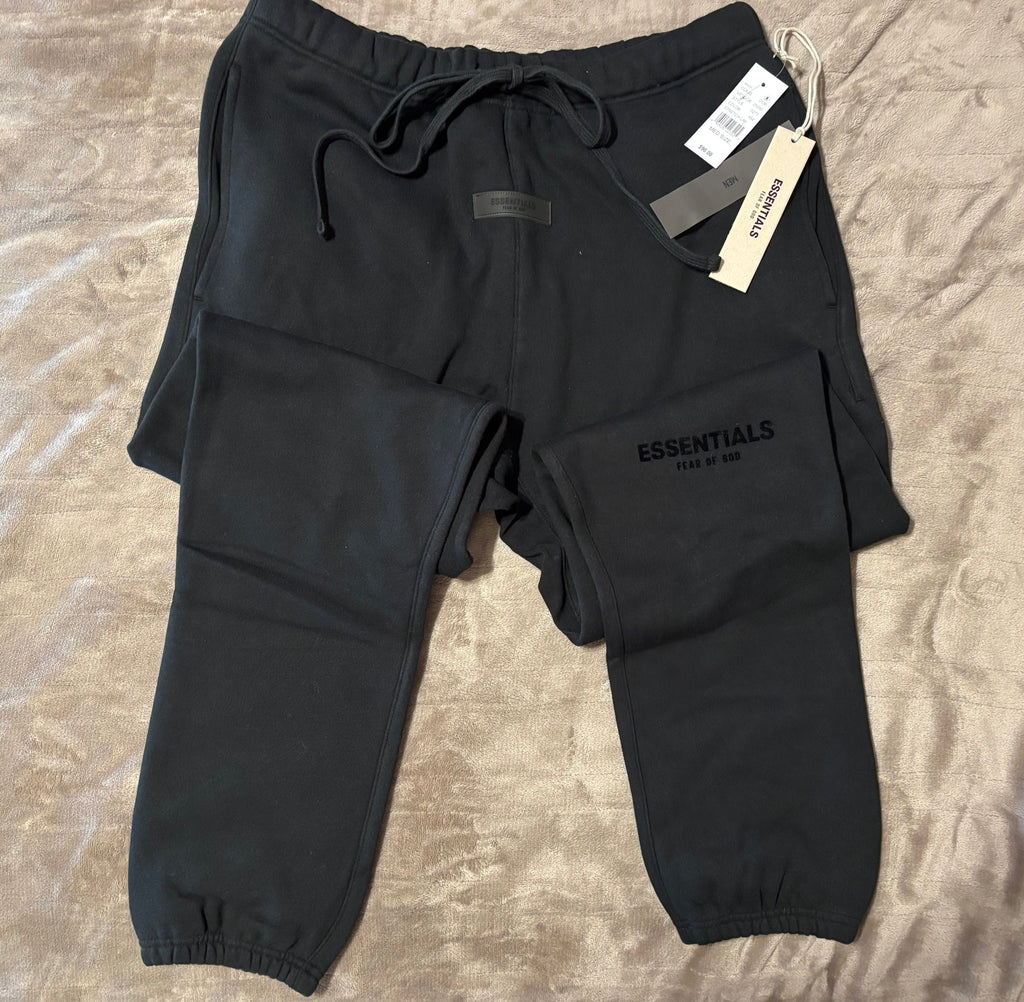 NEW Fear of God Essentials Black Cuffed Sweatpants Size XXS-L