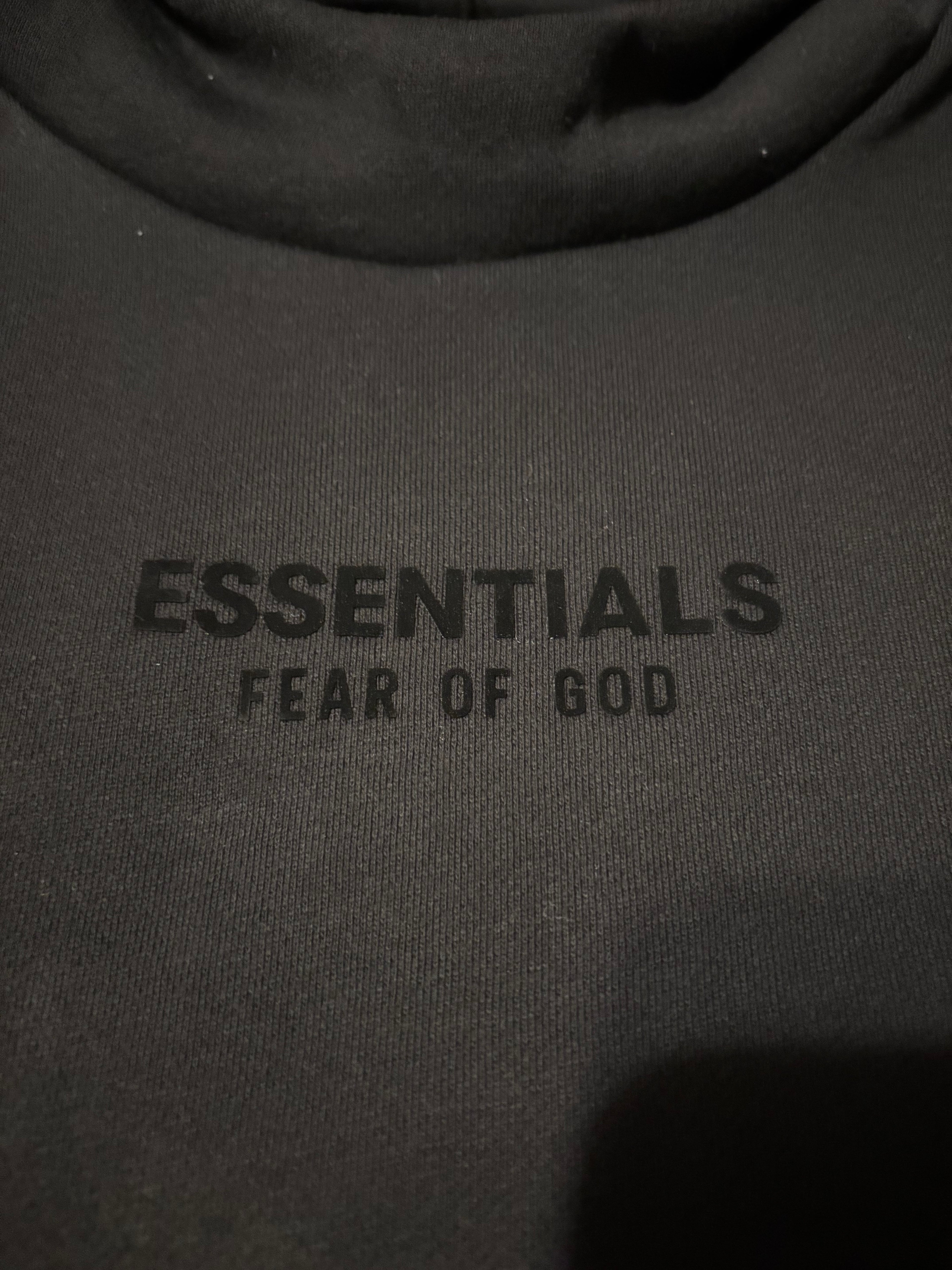 NEW Fear of God Essentials Jet Black Hoodie Size Small