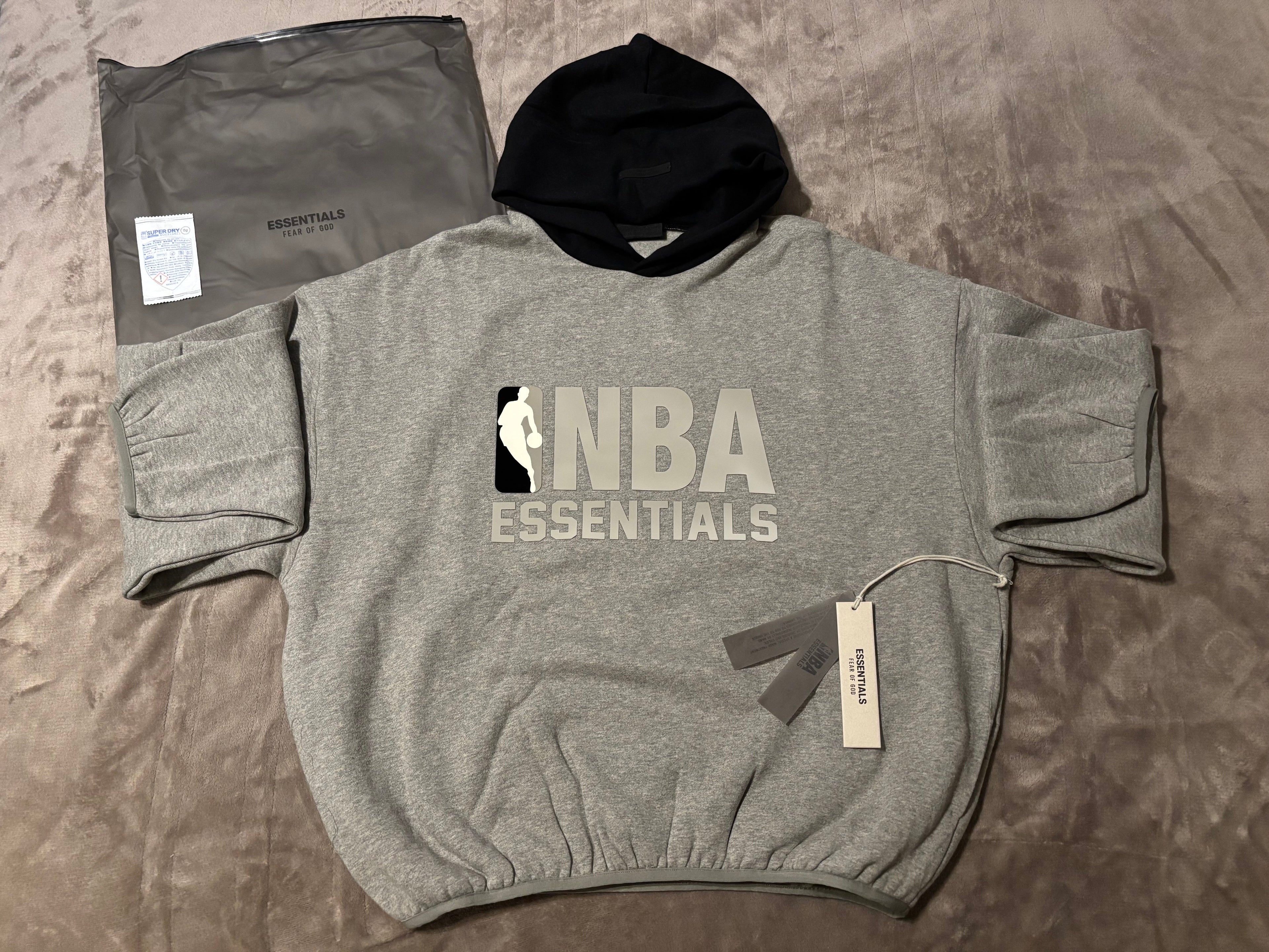 NEW NBA Fear of God Essentials Warm Heather Hoodie Size Small