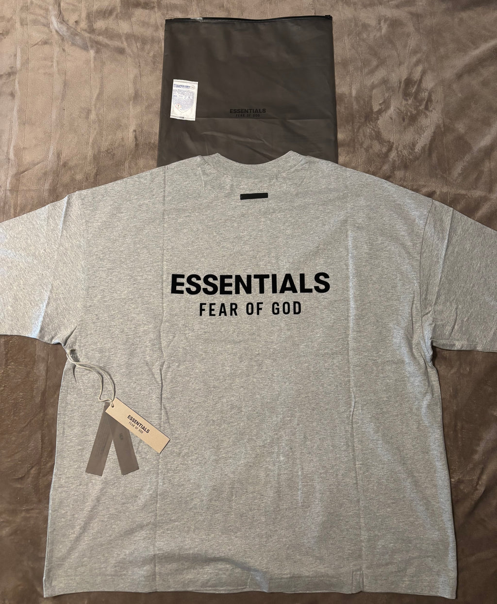 NEW Fear of God Essentials Light Heather Grey T-Shirt Size S-M