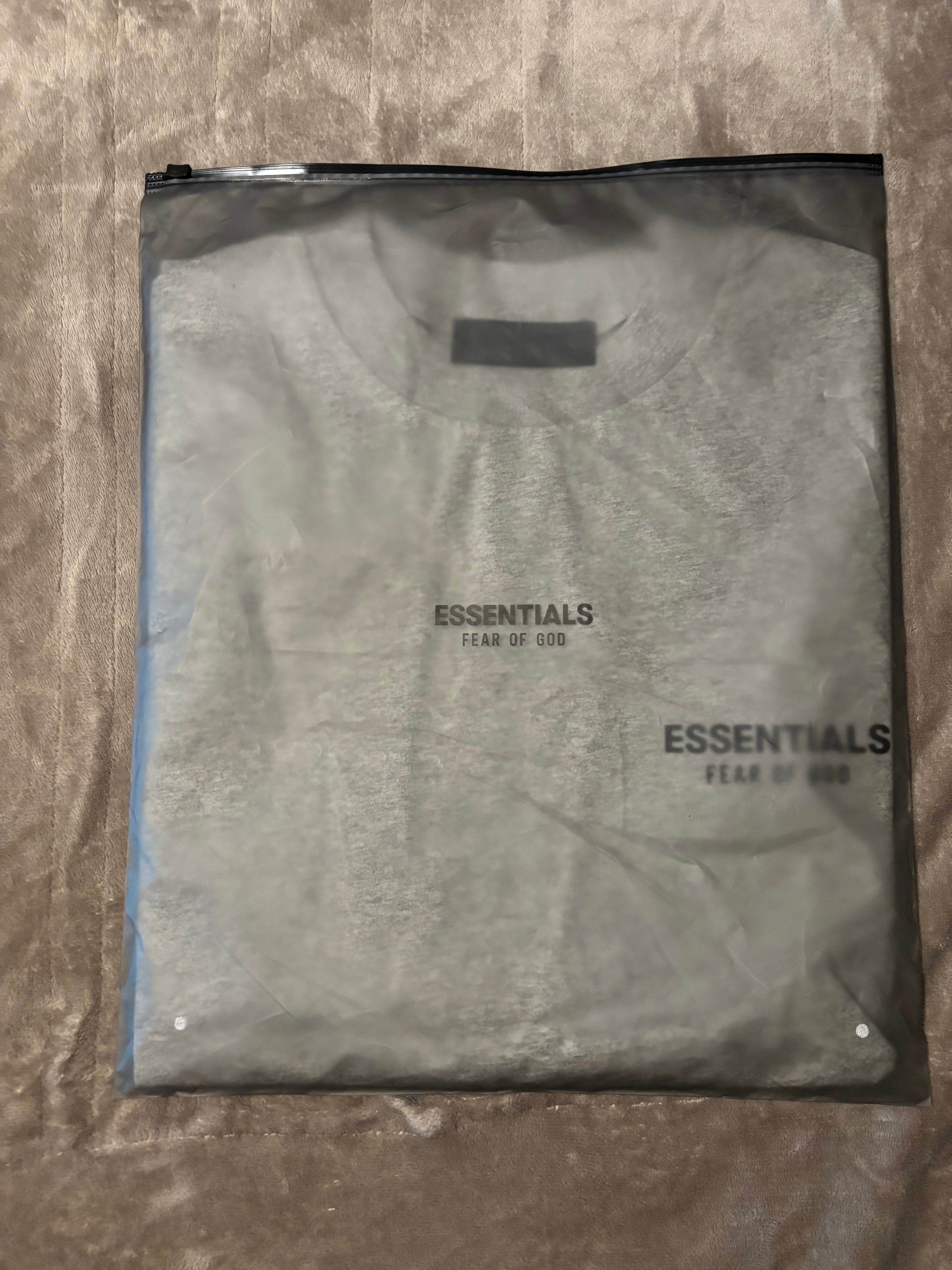 NEW Fear of God Essentials Light Heather Grey T-Shirt Size S-M