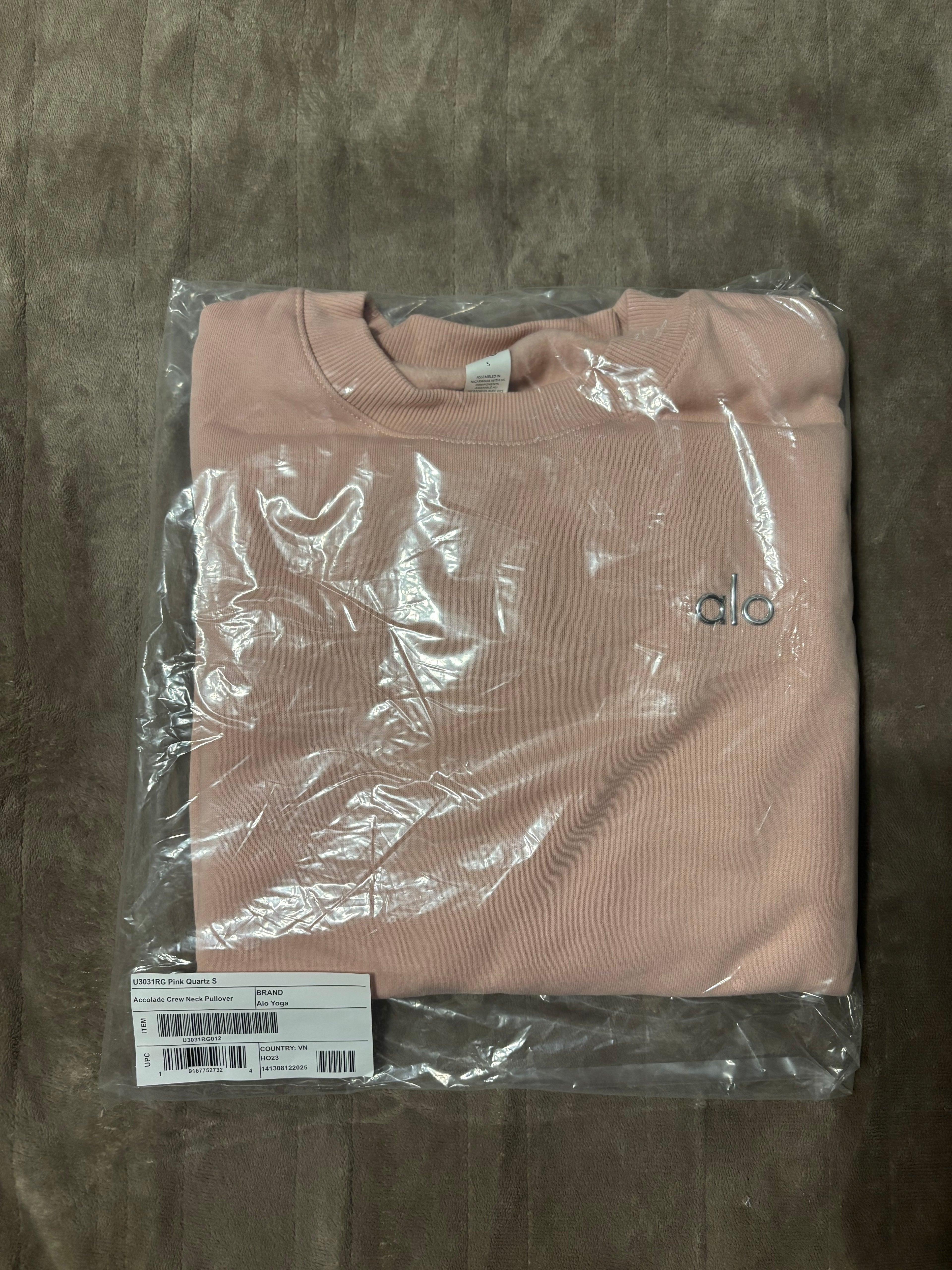 NEW Alo Yoga Pink Quartz Unisex Crewneck Size XS-L