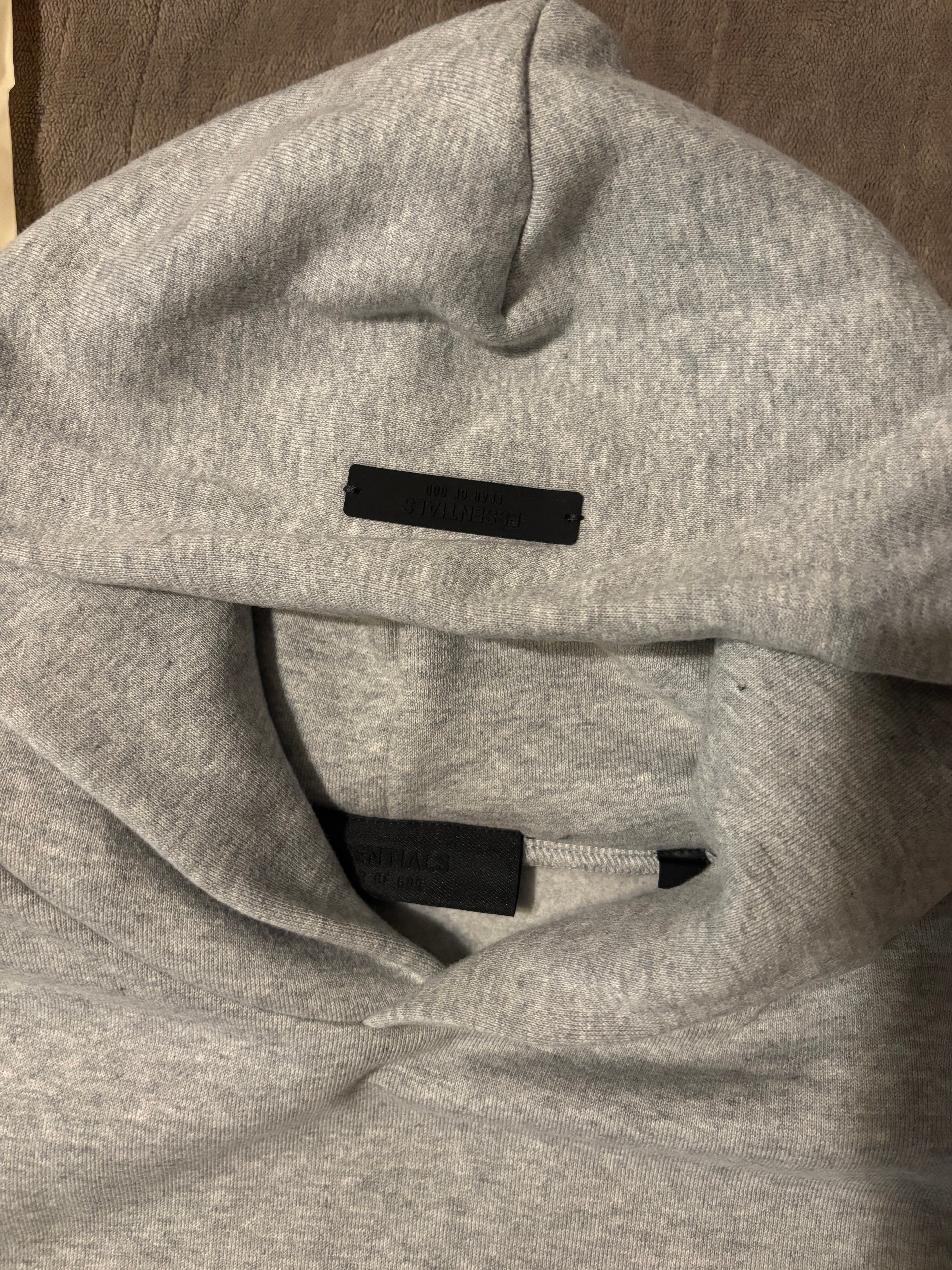 NEW Kids Fear of God Essentials Light Heather Hoodie Size 8-10