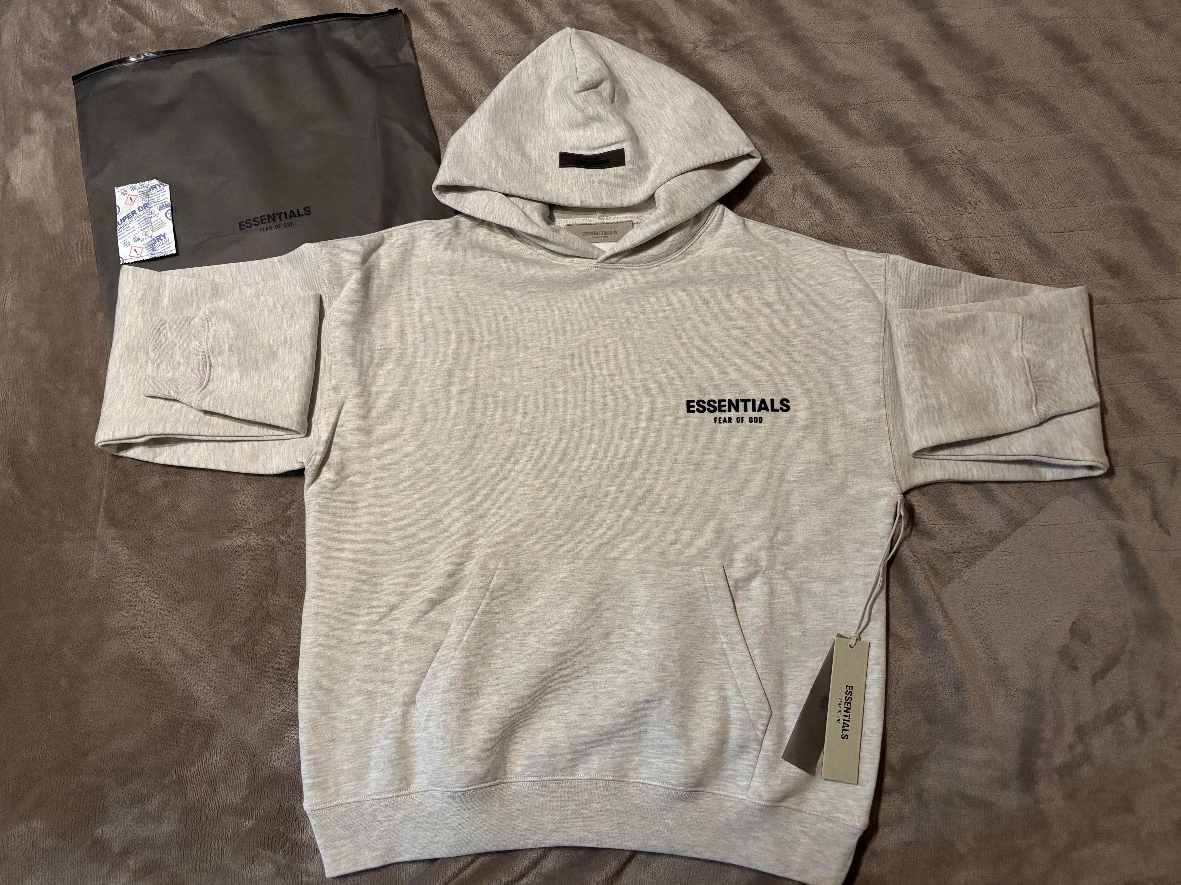 NEW Fear of God Essentials Light Oatmeal Hoodie Size XXS 100% Authentic✅