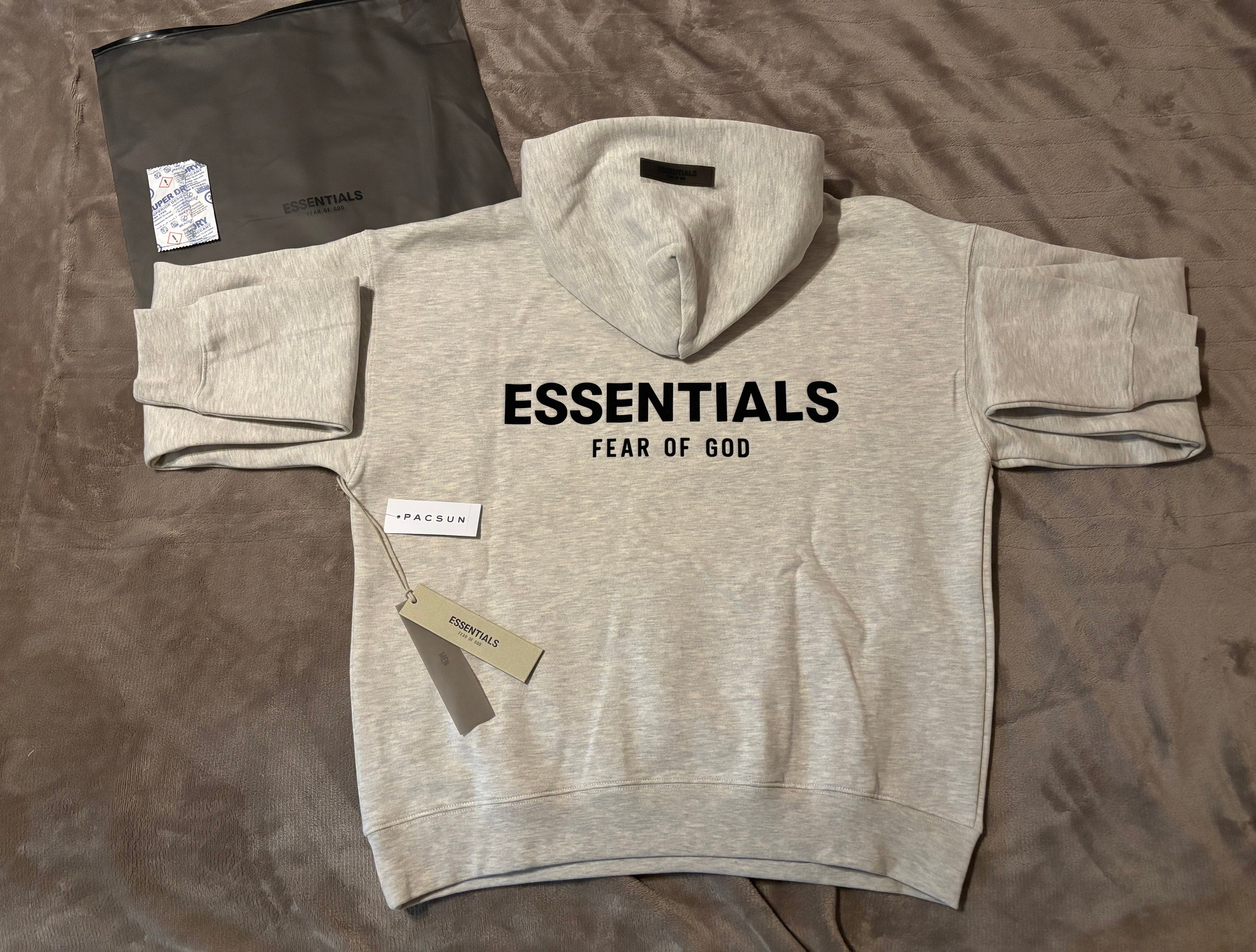 NEW Fear of God Essentials Light Oatmeal Hoodie Size XXS 100% Authentic✅