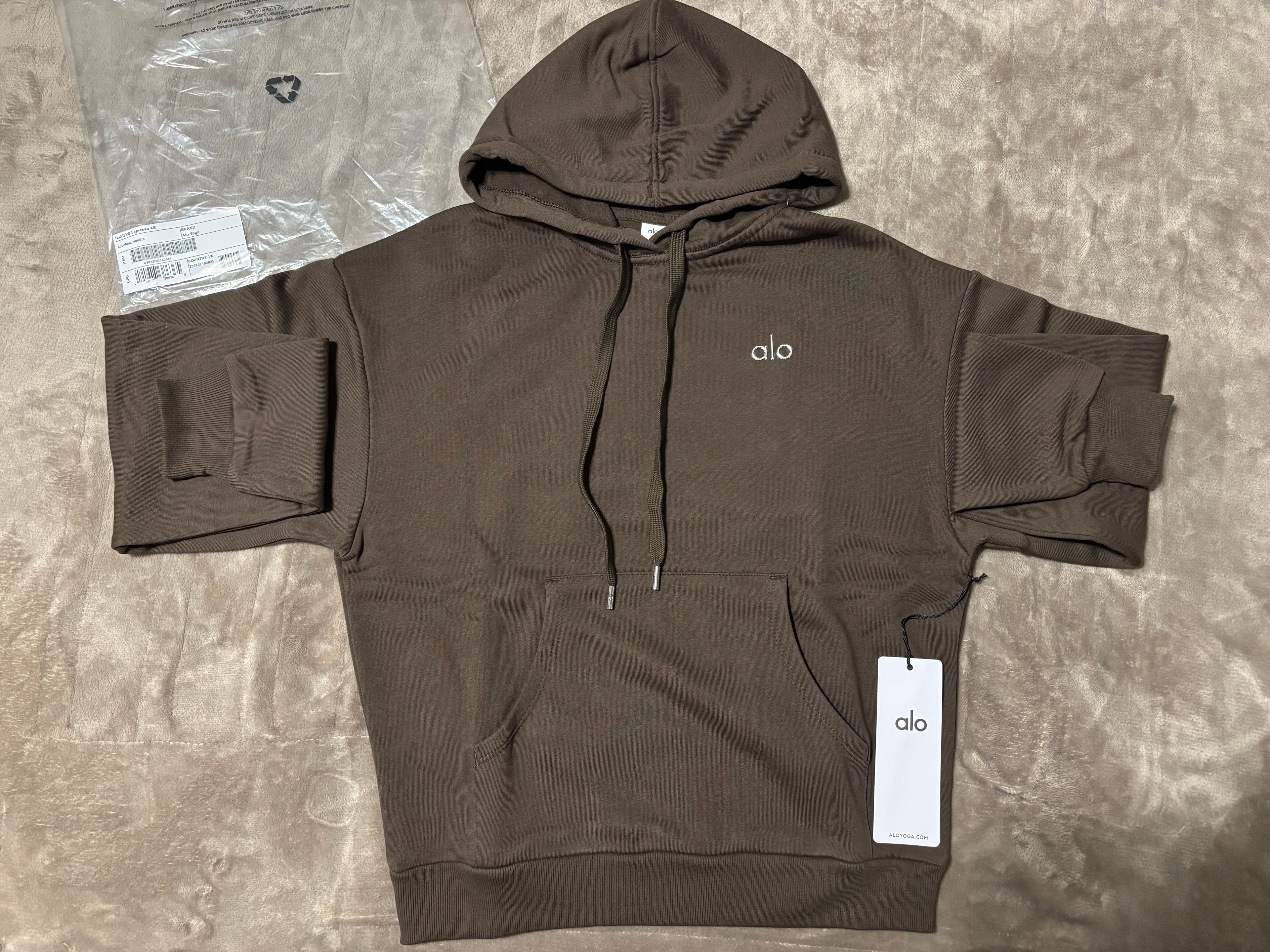 NEW Alo Yoga Espresso Unisex Hoodie Size XS-XL