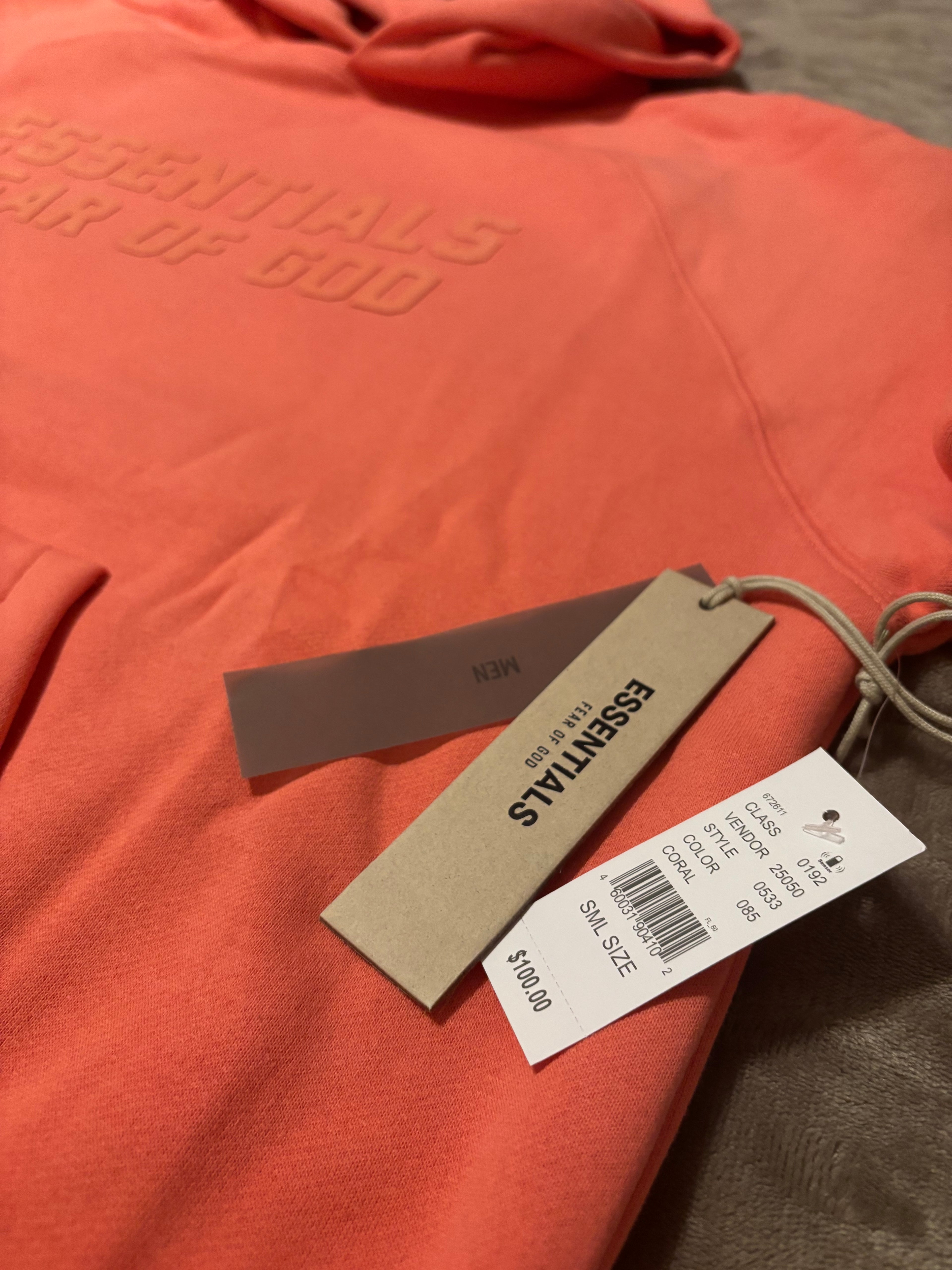 NEW Fear of God Essentials Coral Hoodie Size XS-XL 100% Authentic✅