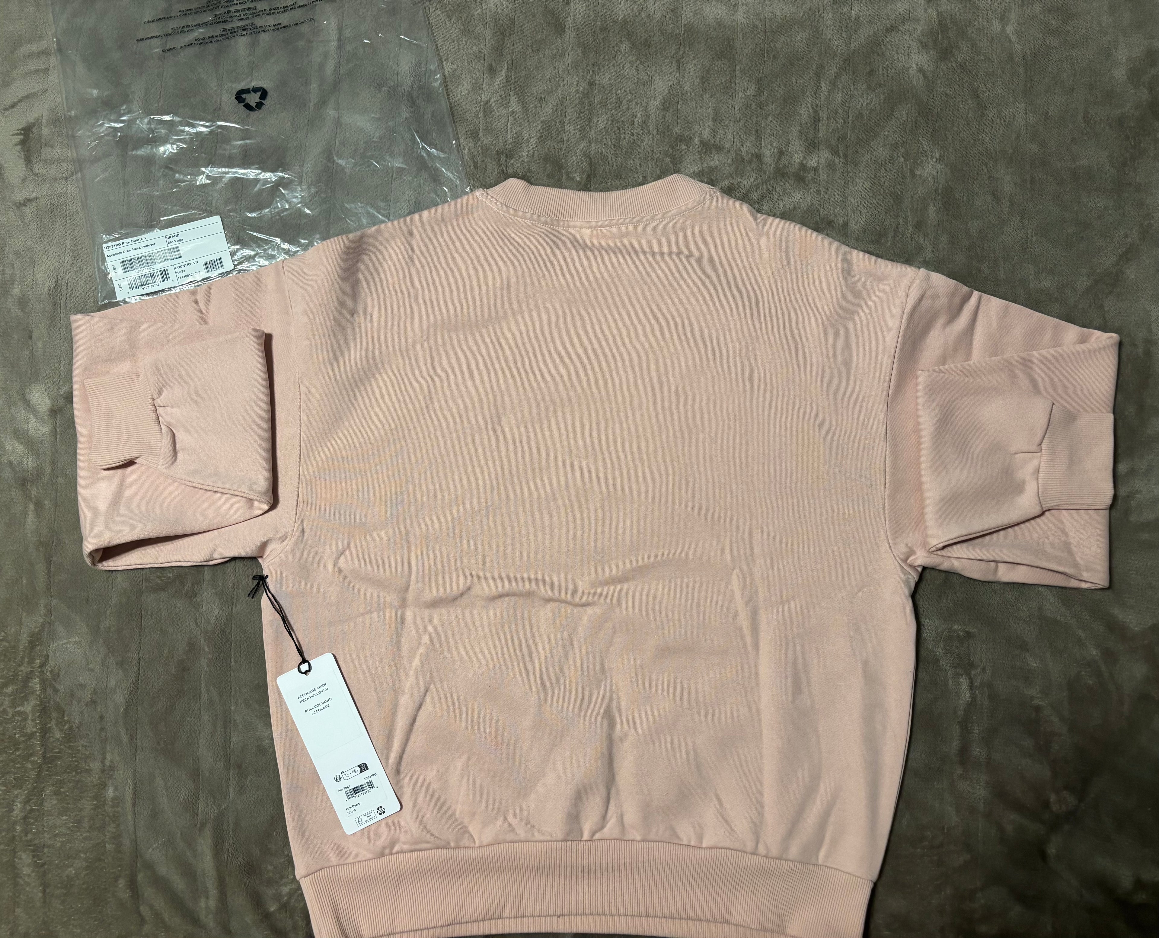 NEW Alo Yoga Pink Quartz Unisex Crewneck Size XS-L