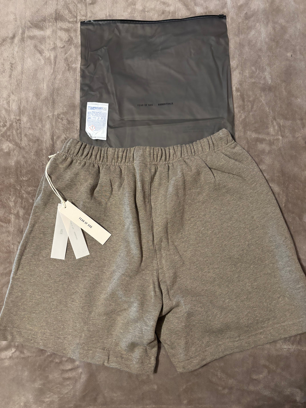 NEW Fear of God Essentials Homestead Heather Shorts Size Medium