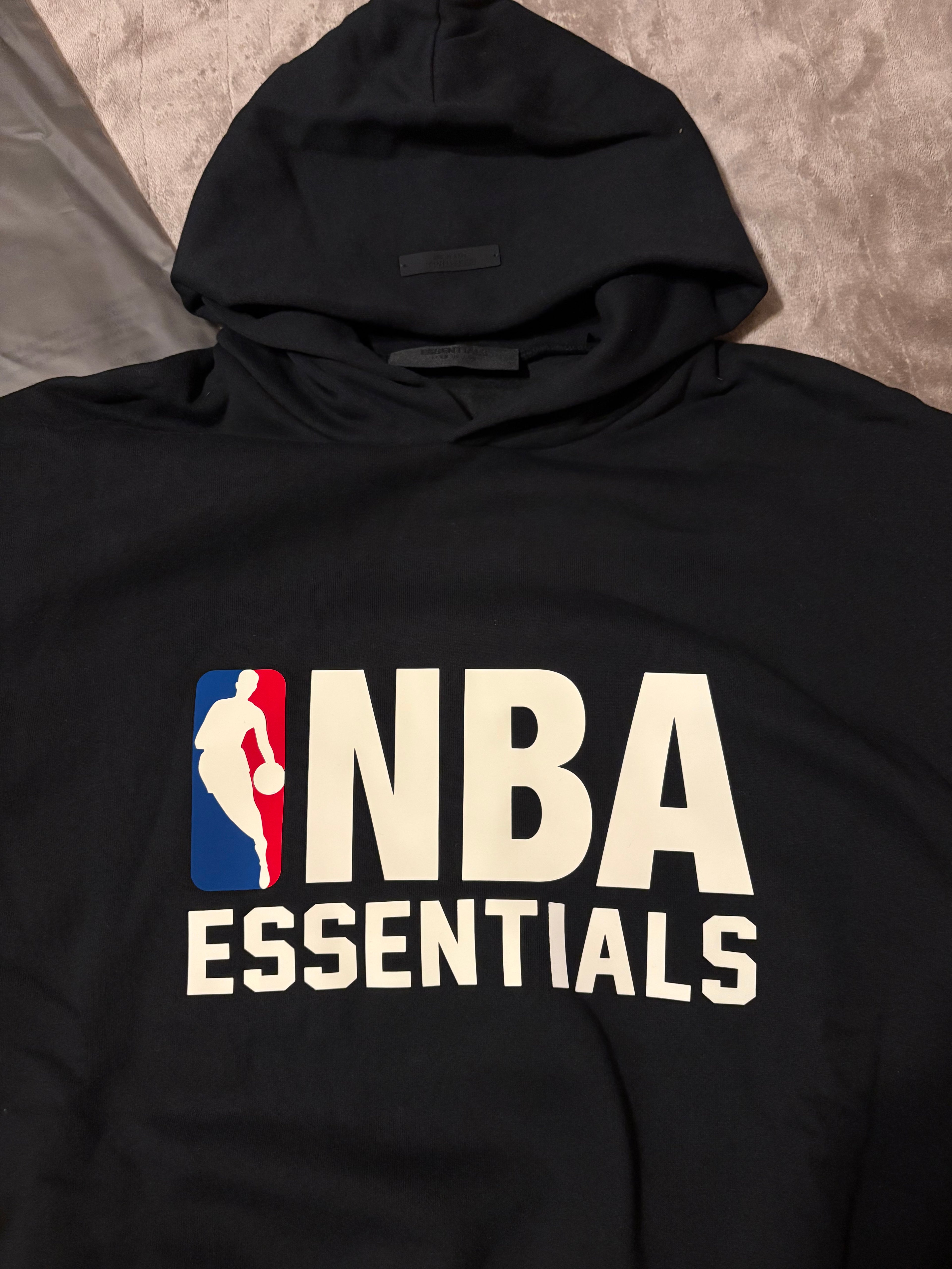 NEW NBA Fear of God Essentials Black Hoodie Size XS-M