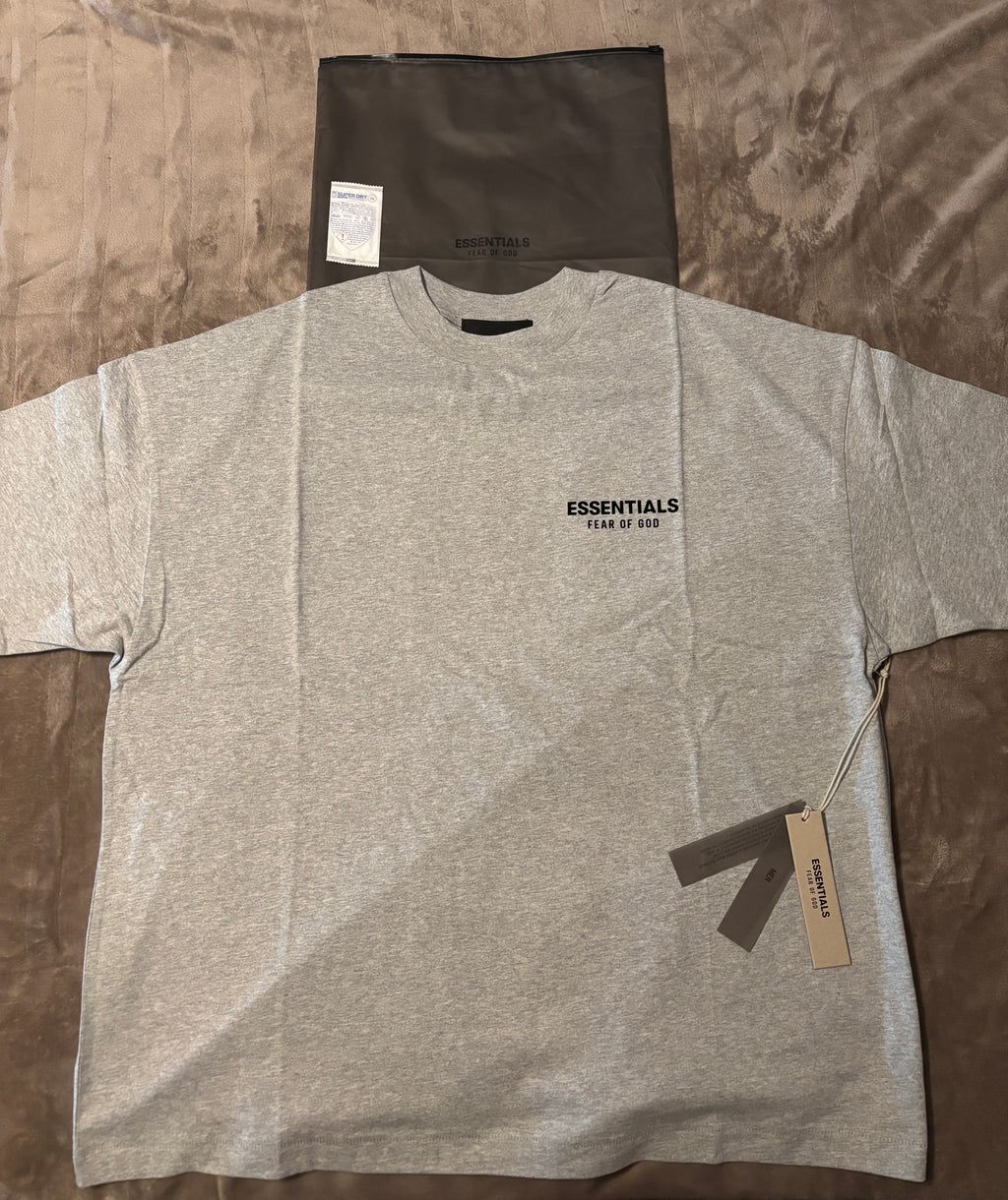 NEW Fear of God Essentials Light Heather Grey T-Shirt Size S-M