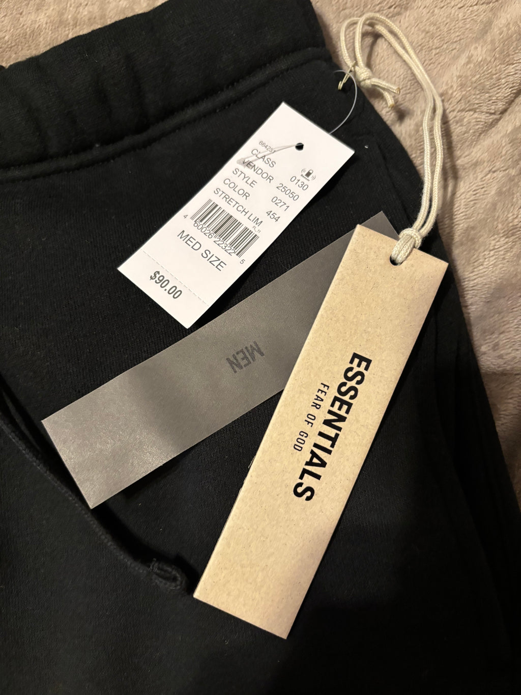 NEW Fear of God Essentials Black Cuffed Sweatpants Size XXS-L