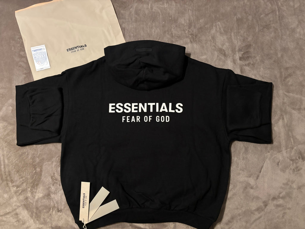 NEW Kids Fear of God Essentials Black Hoodie Size 10-14/16