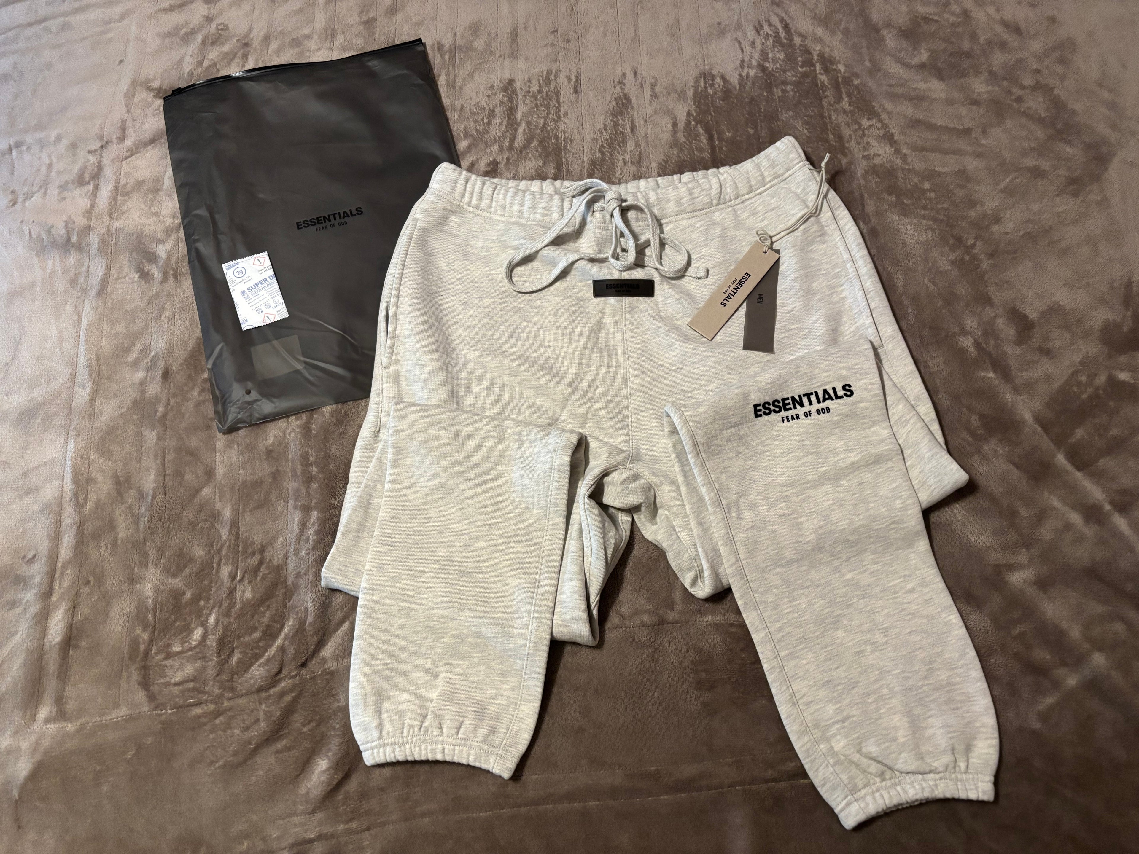NEW Fear of God Essentials Light Oatmeal Cuffed Sweatpants Size XXS-L