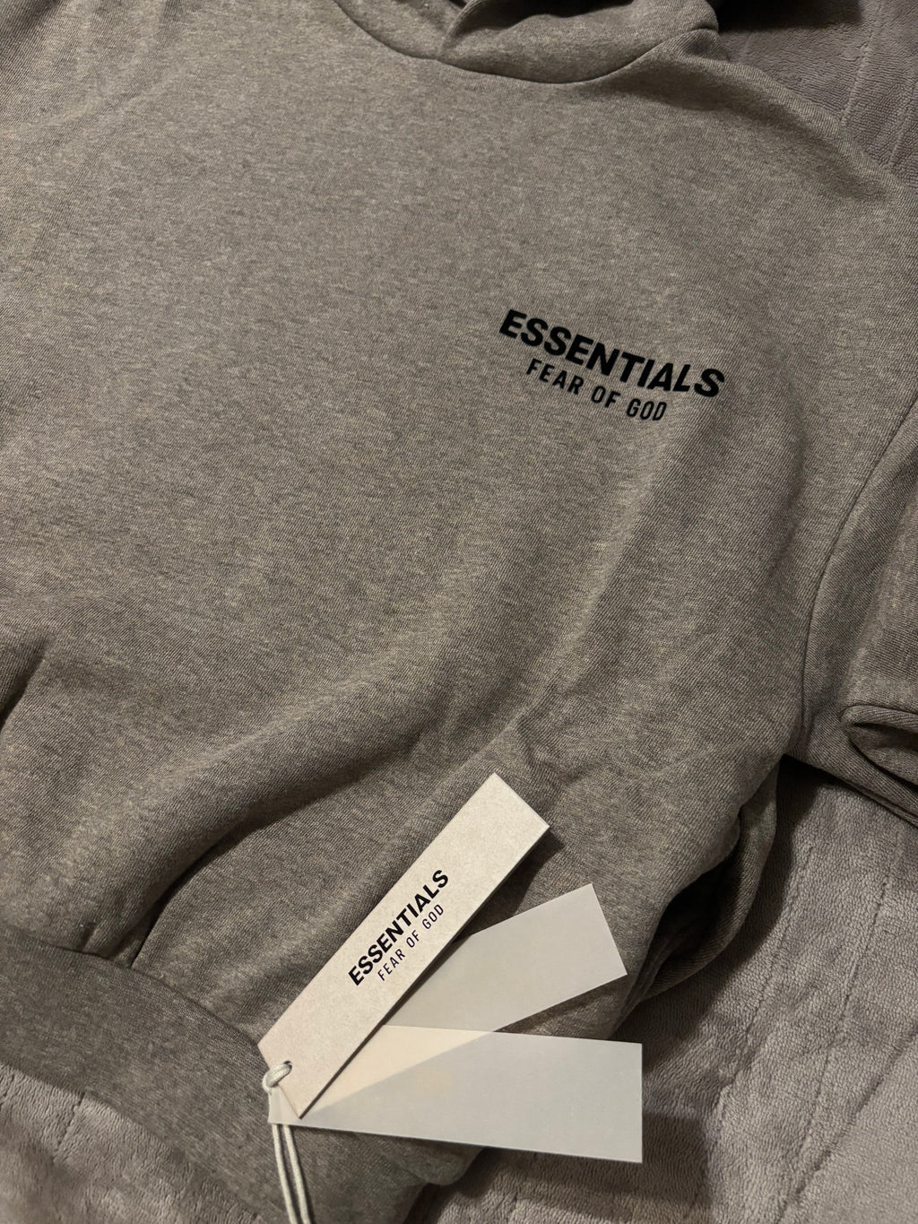 NEW Kids Fear of God Essentials Heather Grey Hoodie Size 6/7-10