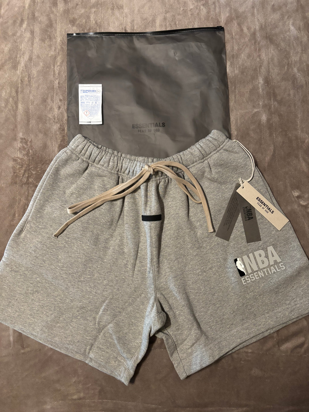 NEW NBA Fear of God Essentials Warm Heather Shorts Size S-M