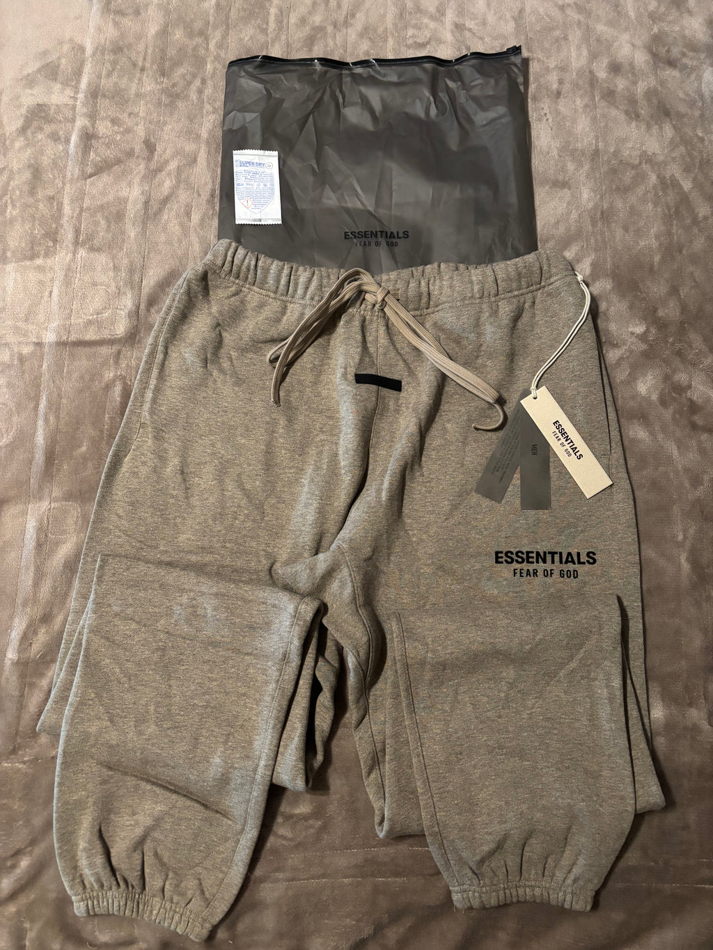 NEW Fear of God Essentials Heather Grey Cuffed Sweatpants Size S-M