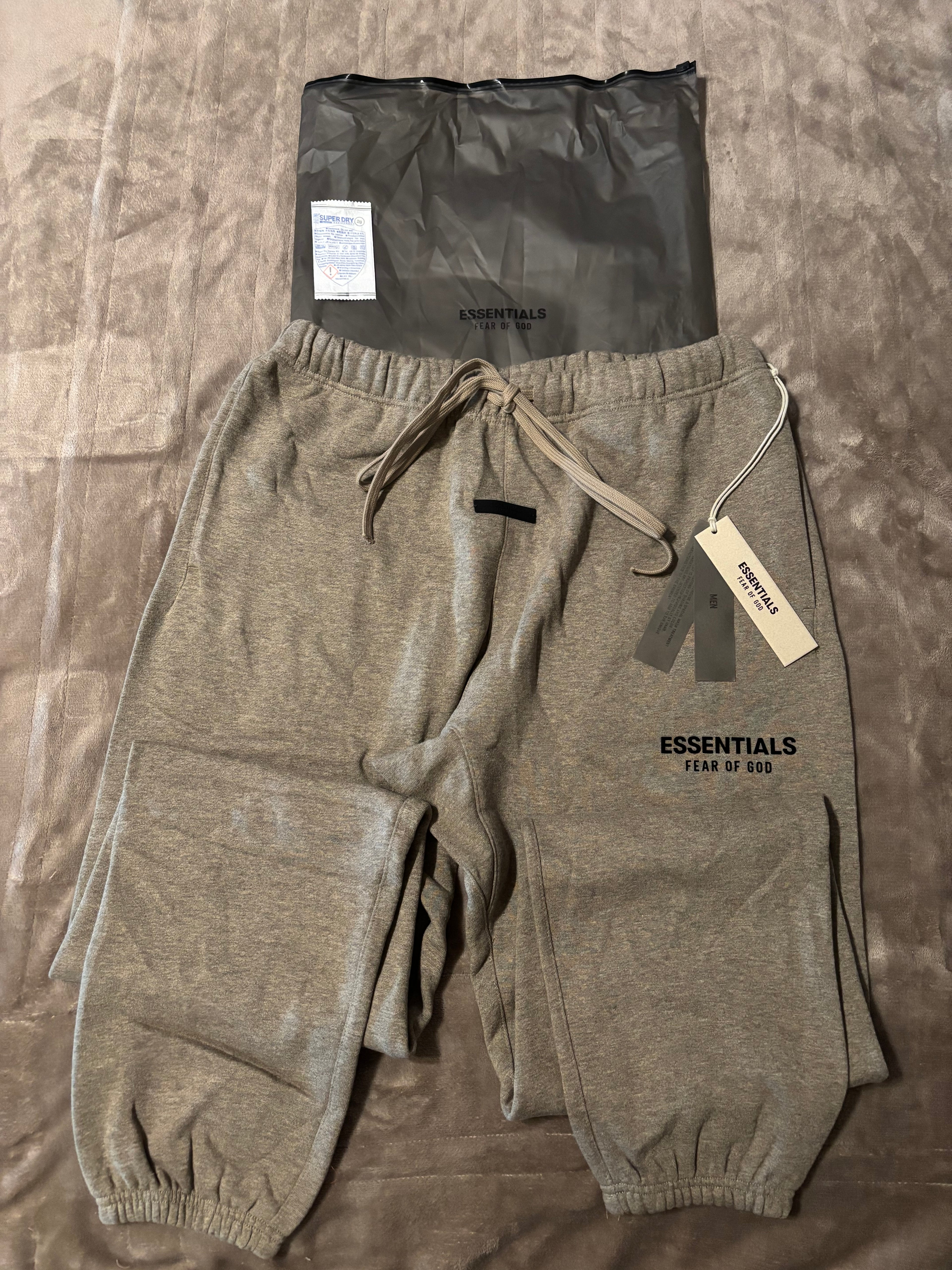 NEW Fear of God Essentials Heather Grey Cuffed Sweatpants Size S-M