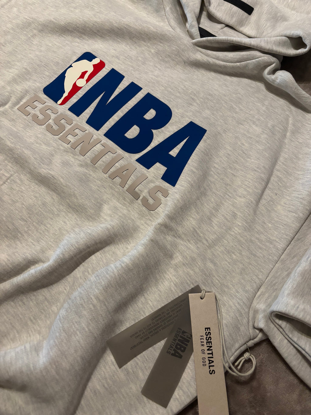 NEW NBA Fear of God Essentials Light Heather Hoodie Size Small