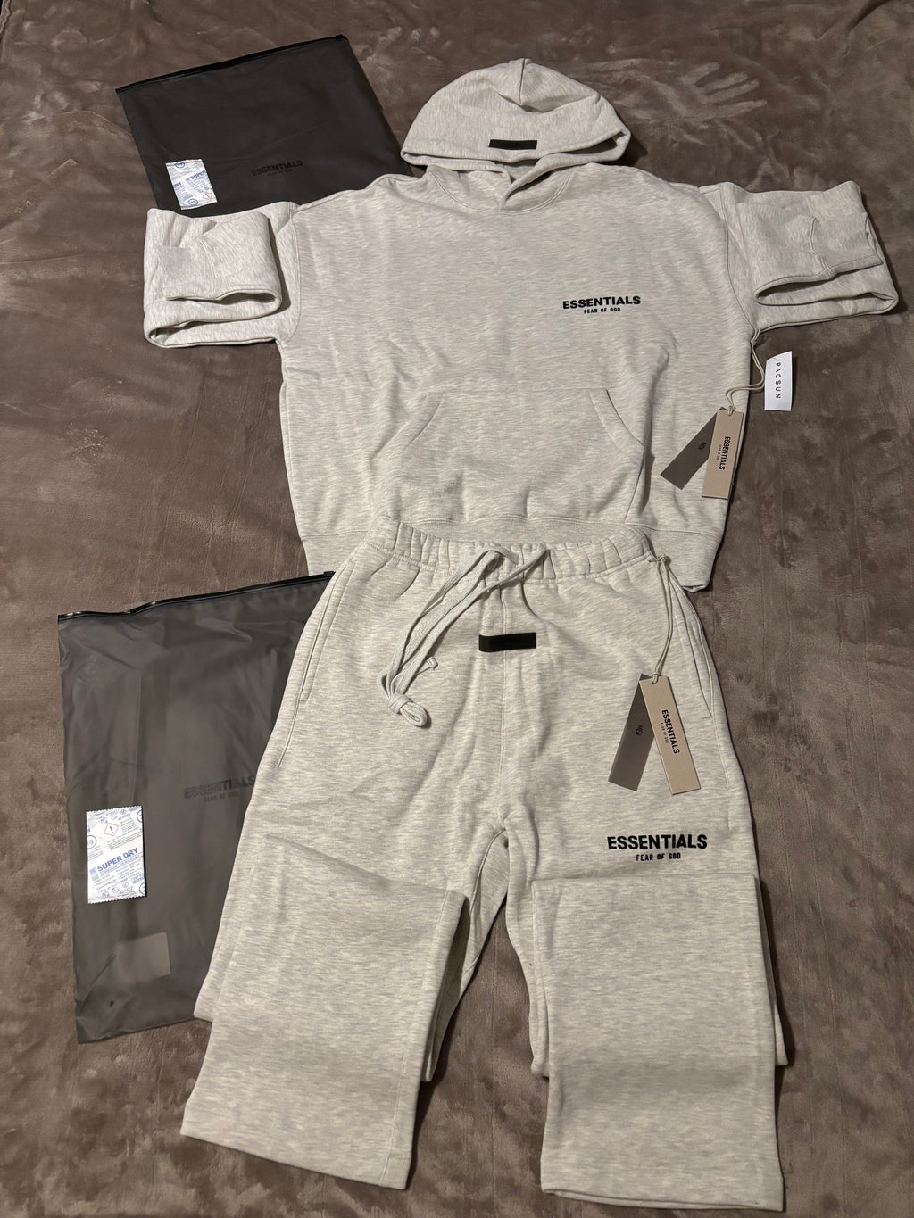 NEW Fear of God Essentials Light Oatmeal Relaxed Bundle Size XXS-L