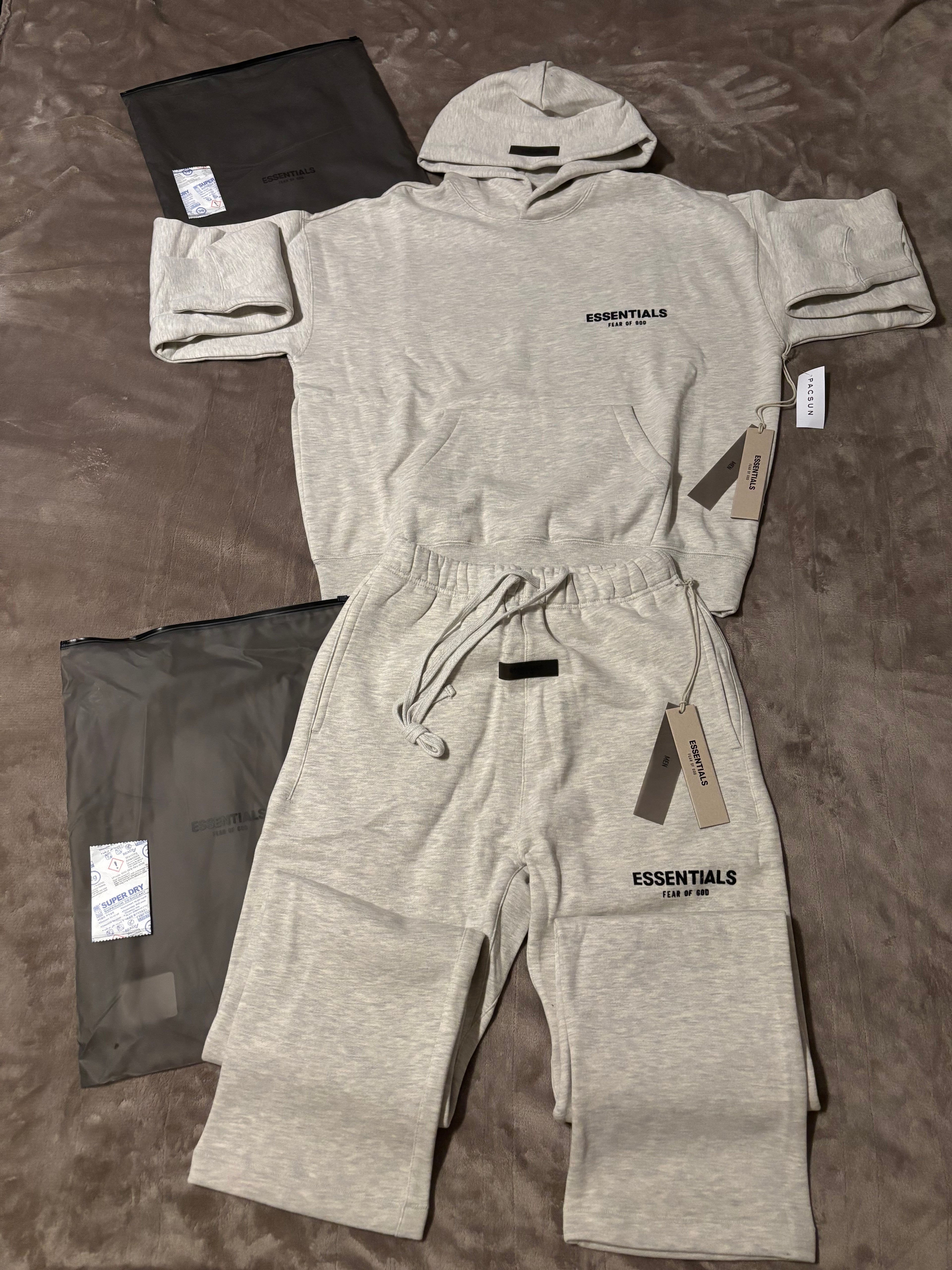 NEW Fear of God Essentials Light Oatmeal Relaxed Bundle Size XXS-L