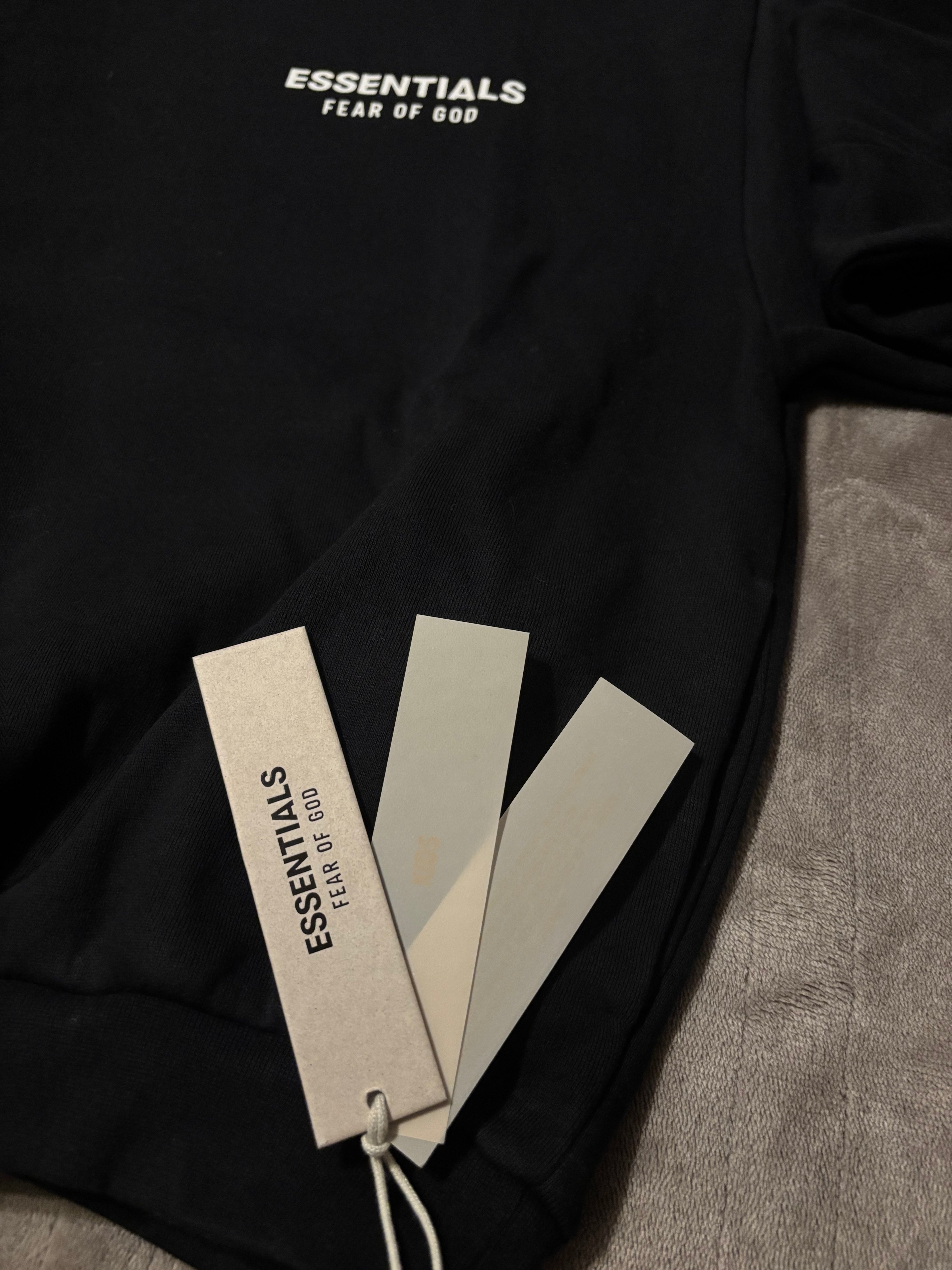 NEW Kids Fear of God Essentials Black Hoodie Size 10-14/16
