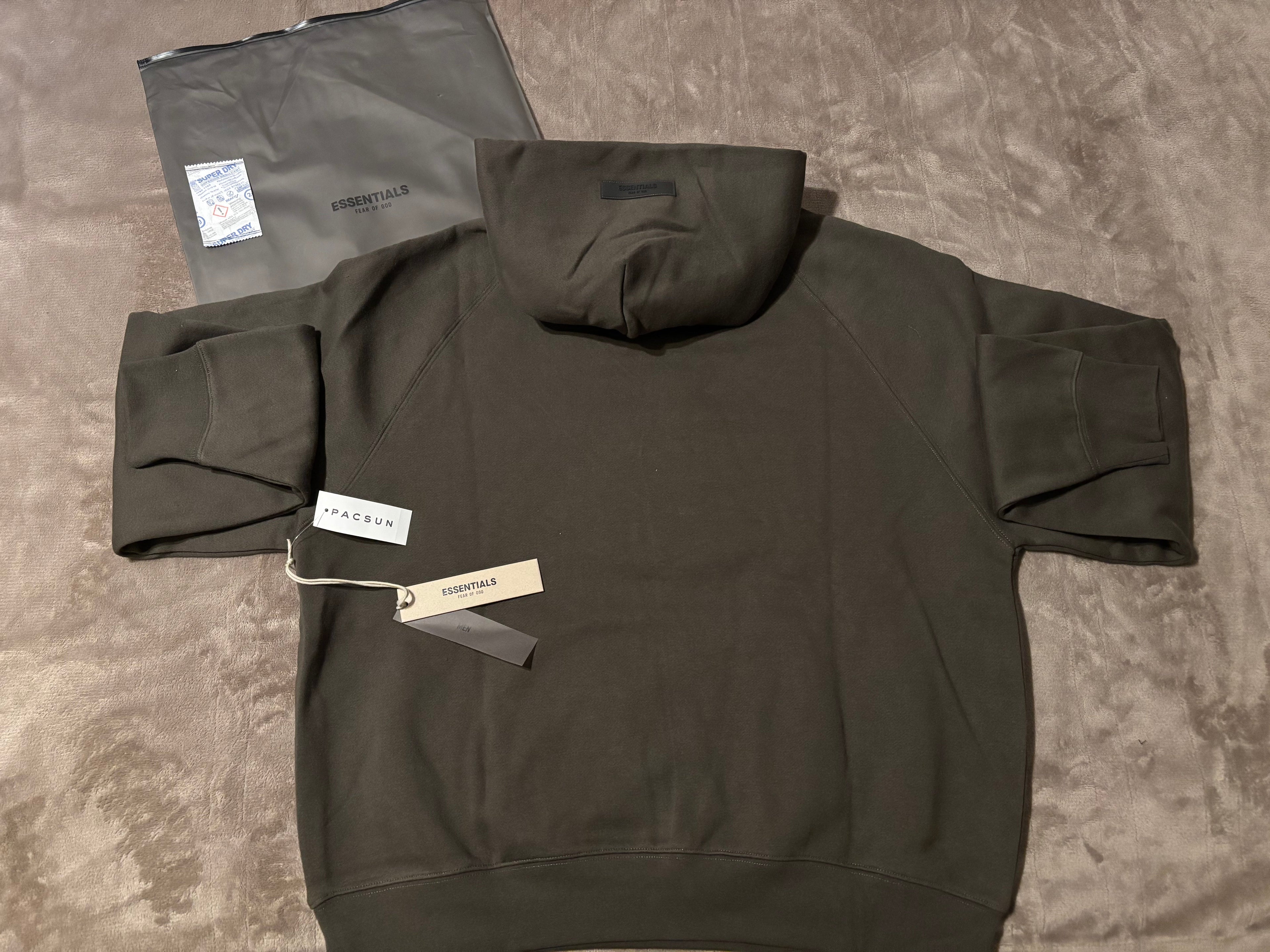 NEW Fear of God Essentials Off Black Hoodie Size XS-L